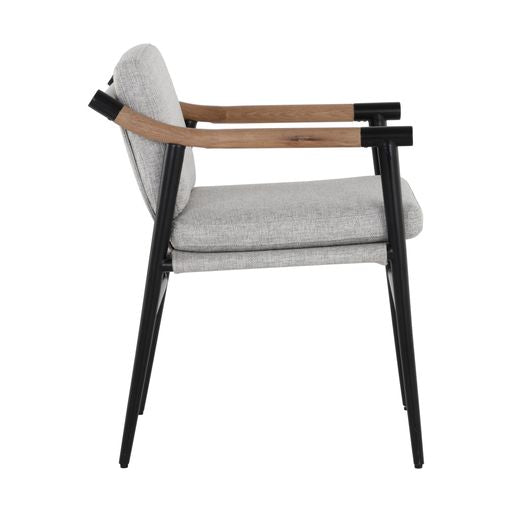 Sunpan Meadow Dining Armchair - Vault Fog / Heather Ivory Tweed