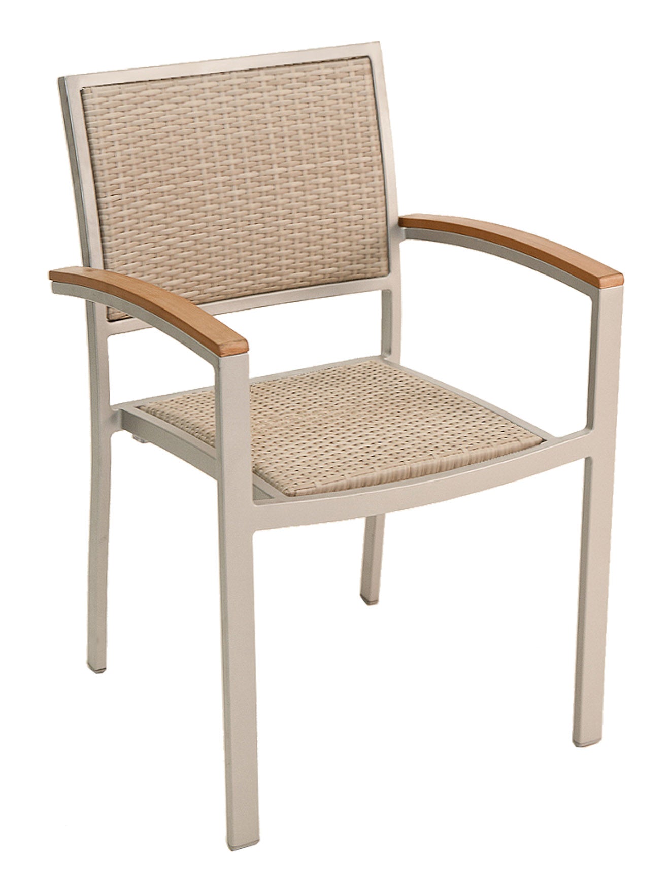 Florida Seating Aluminum Arm Chair with Woven Back and Seat - AL-5625