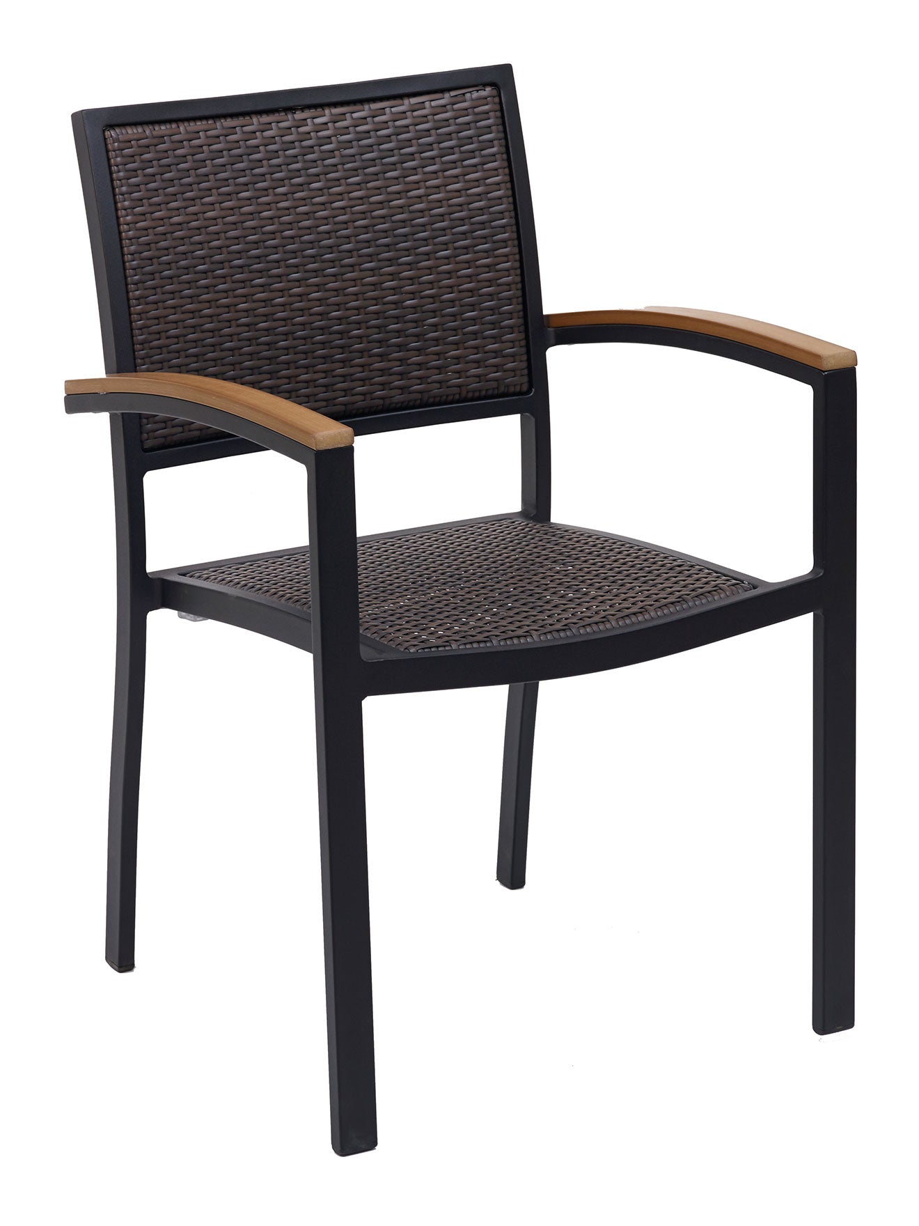 Florida Seating Aluminum Arm Chair with Woven Back and Seat - AL-5625