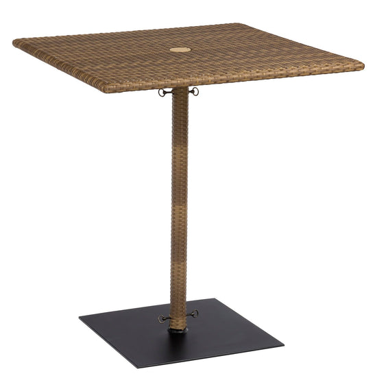 Woodard Et Cetera Square Umbrella Bar Height Table with Weighted Base