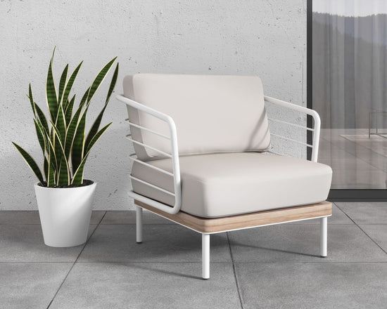 Sunpan Leon Lounge Chair - White - Palazzo Cream
