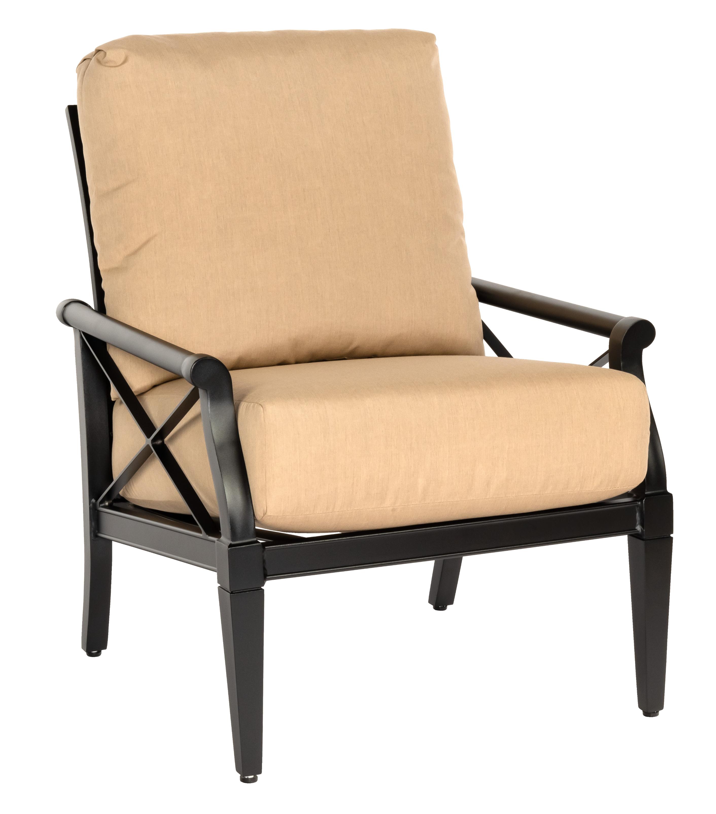 Woodard Andover Cushion Lounge Chair, Aged Teak, With Cushion, Grade A Fabric, Garden Chairs, Lounge Chairs, Cushion, Andover, Aluminum, Fabric, Wood, Curved, 4 Legs, Outdoor