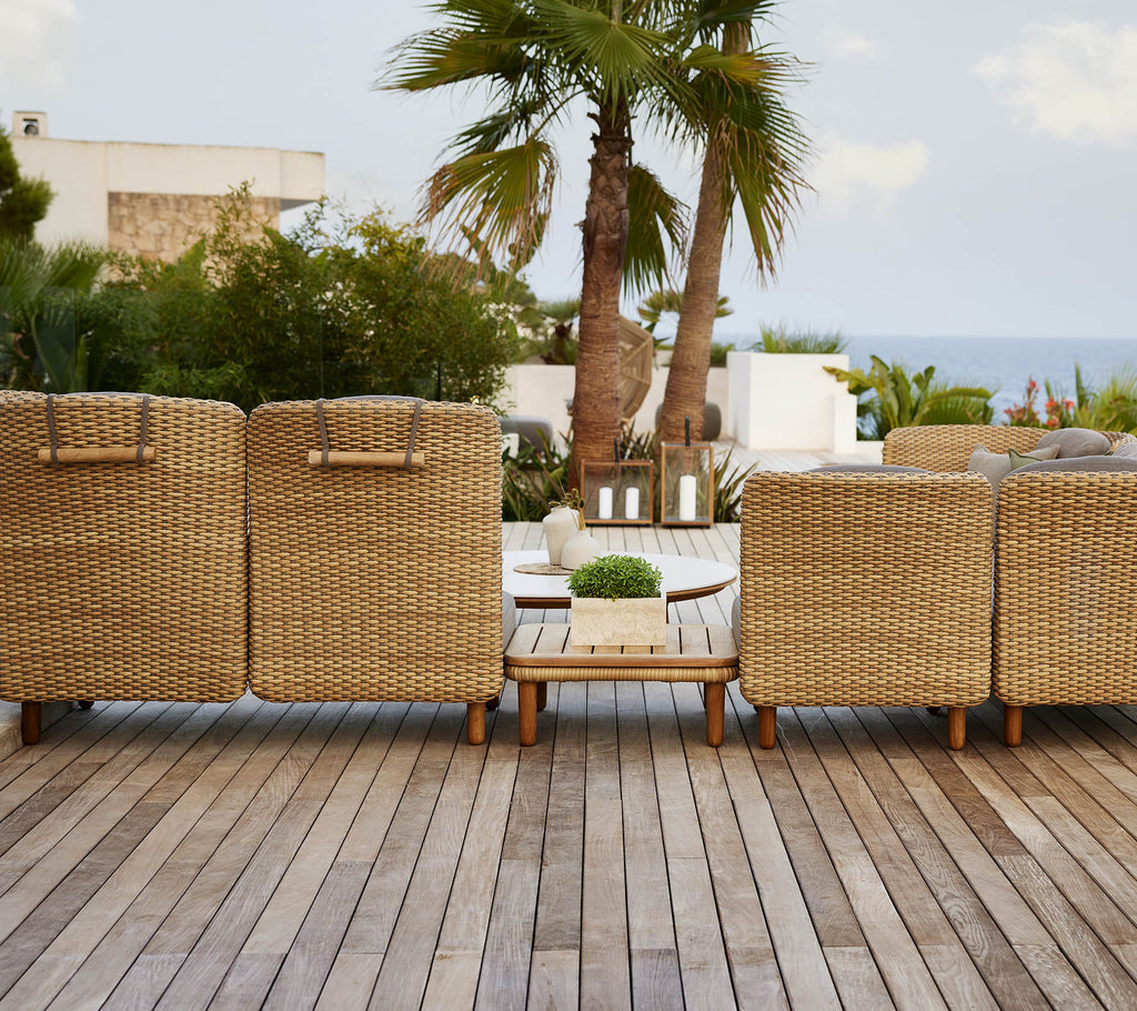 Cane-Line Arch Coffee Table with Teak Table Top