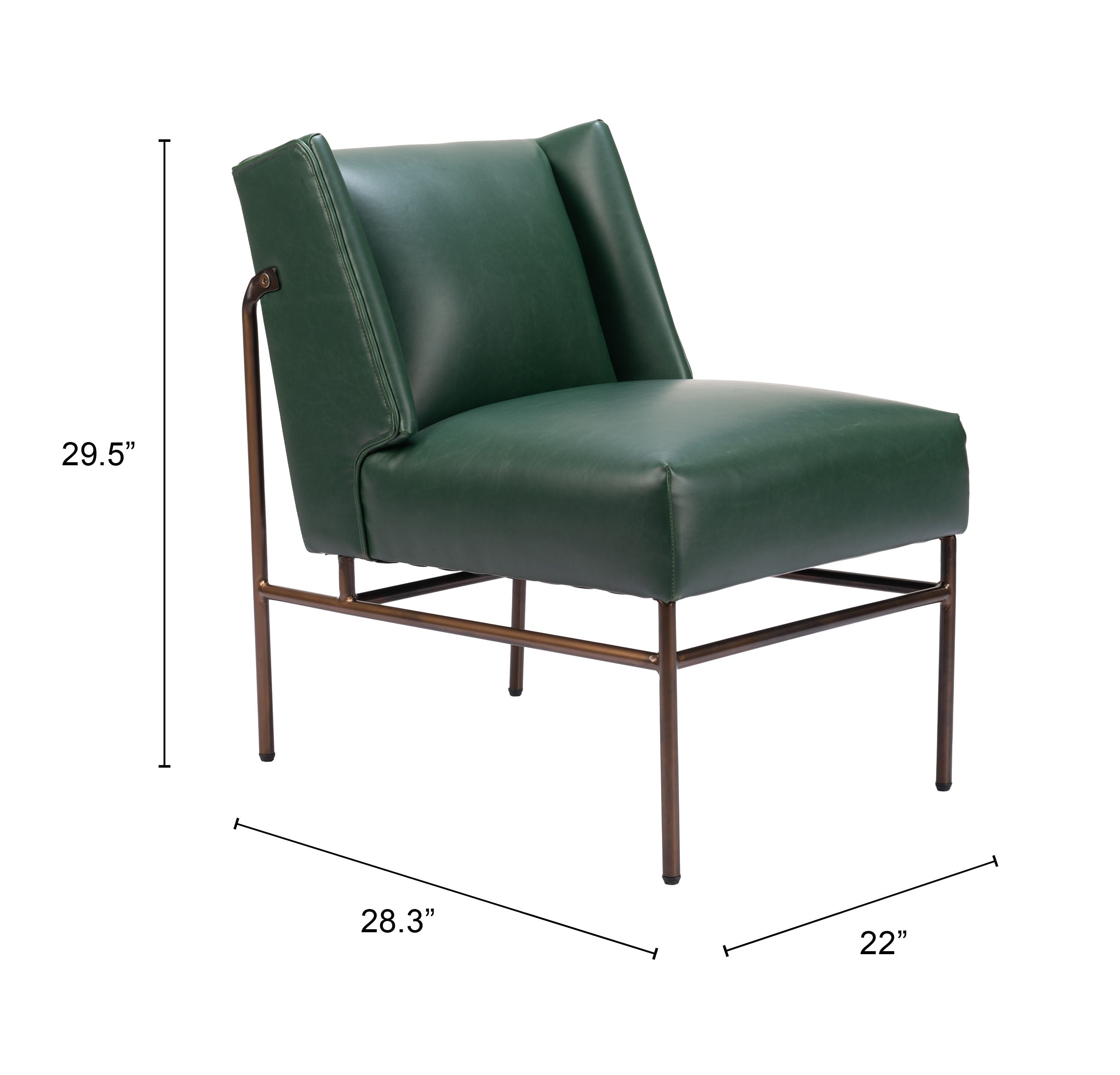 Zuo Modern Atlanta Accent Chair in Green/Brown