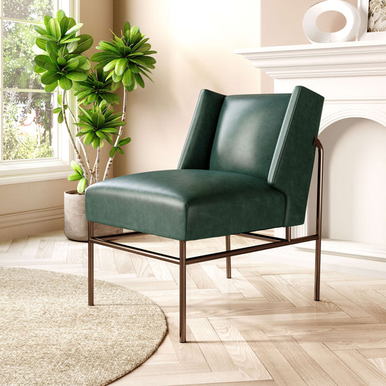 Zuo Modern Atlanta Accent Chair in Green/Brown