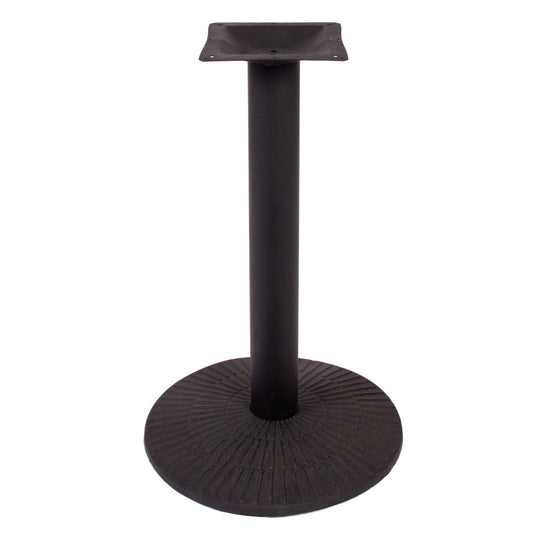 BFM Seating Travis 18"/22"/30" Round Dining/Bar Height Base 3"/4" Column - Sand Black