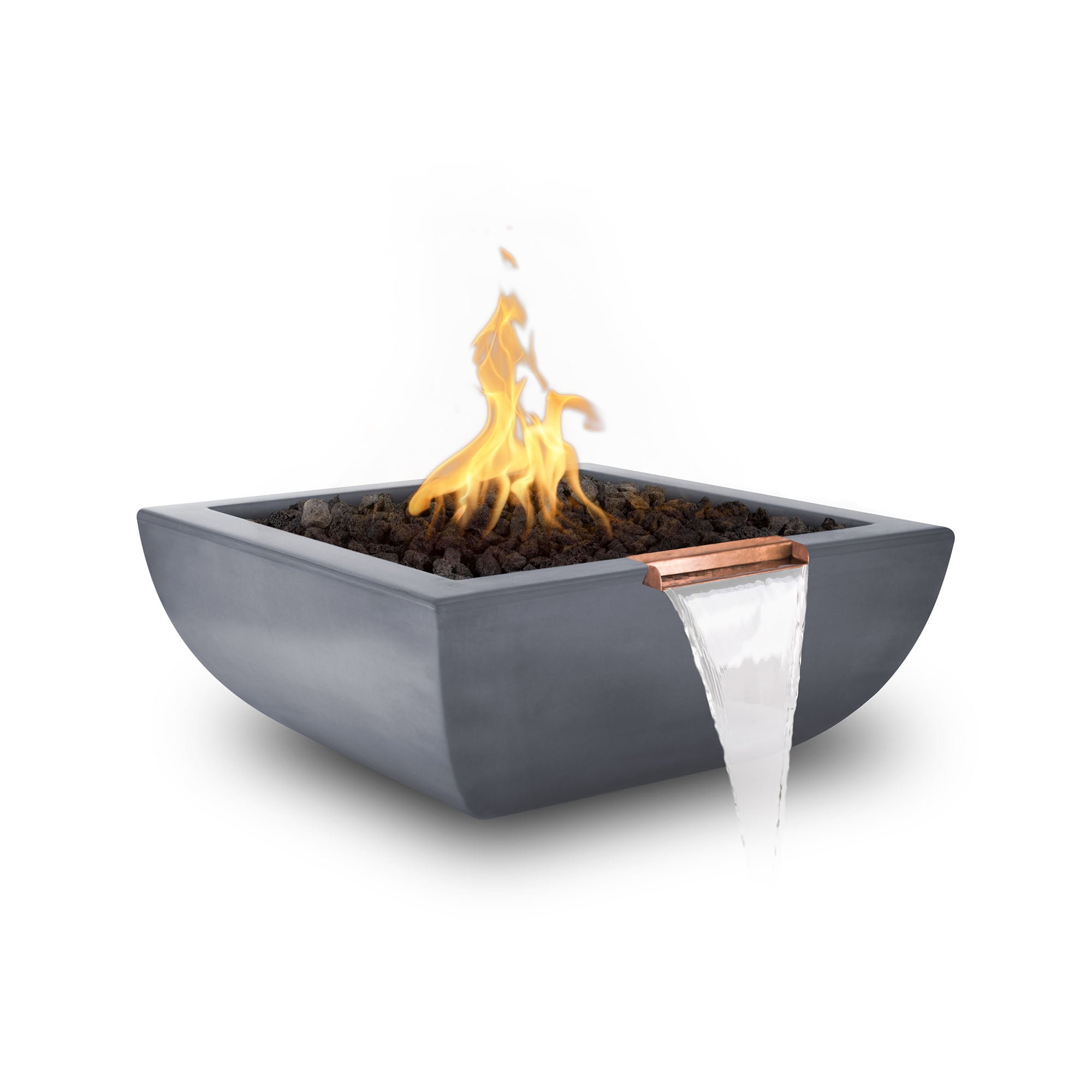 The Outdoor Plus Avalon GFRC Fire & Water Bowl, Liquid Propane, 24", Java, Avalon, GFRC, Outdoor
