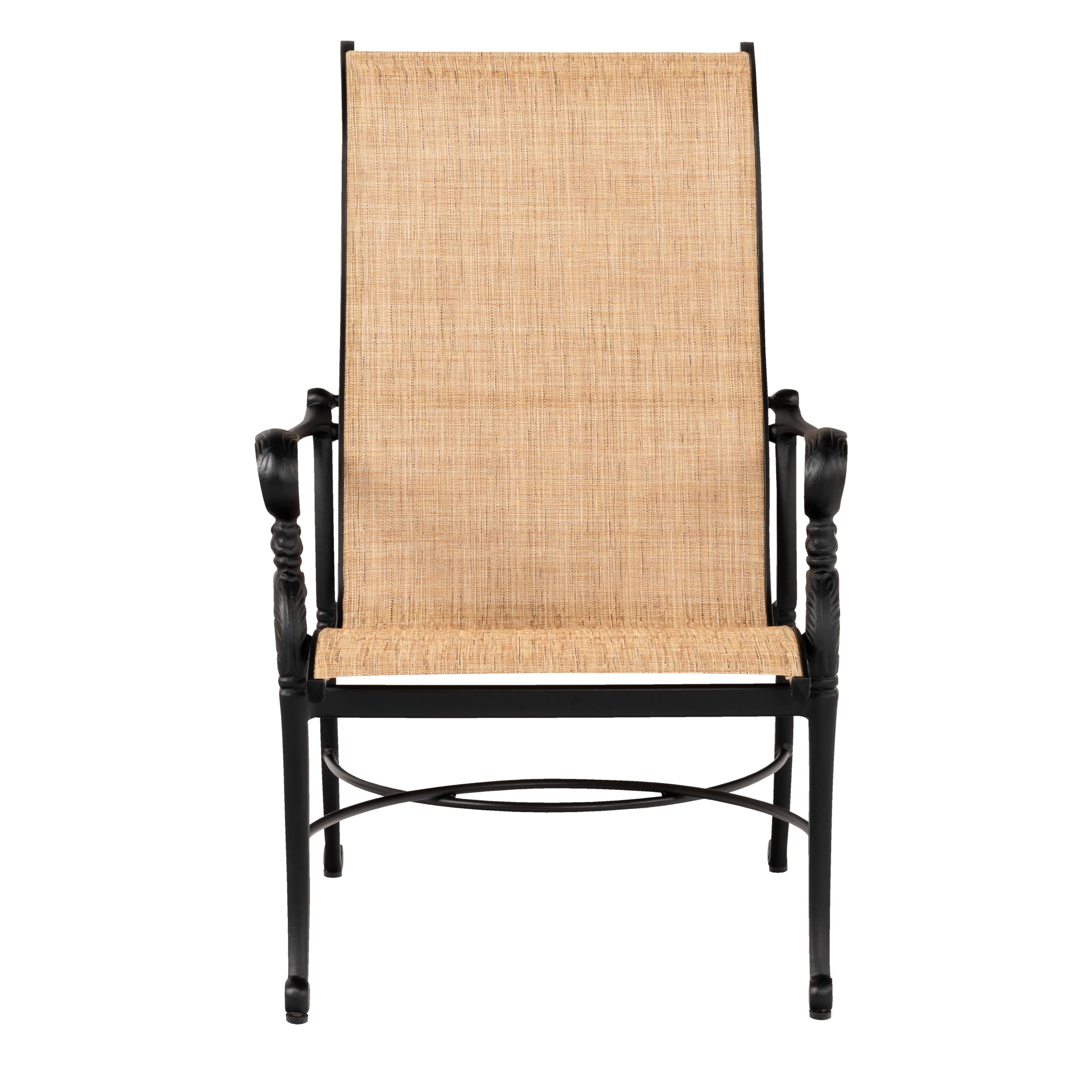 Woodard Avondale Sling Dining Arm Chair, Aged Teak, Grade A Fabric, Garden Chairs, Dining Chairs, Sling, Avondale, Aluminum, Square, Frame, Outdoor