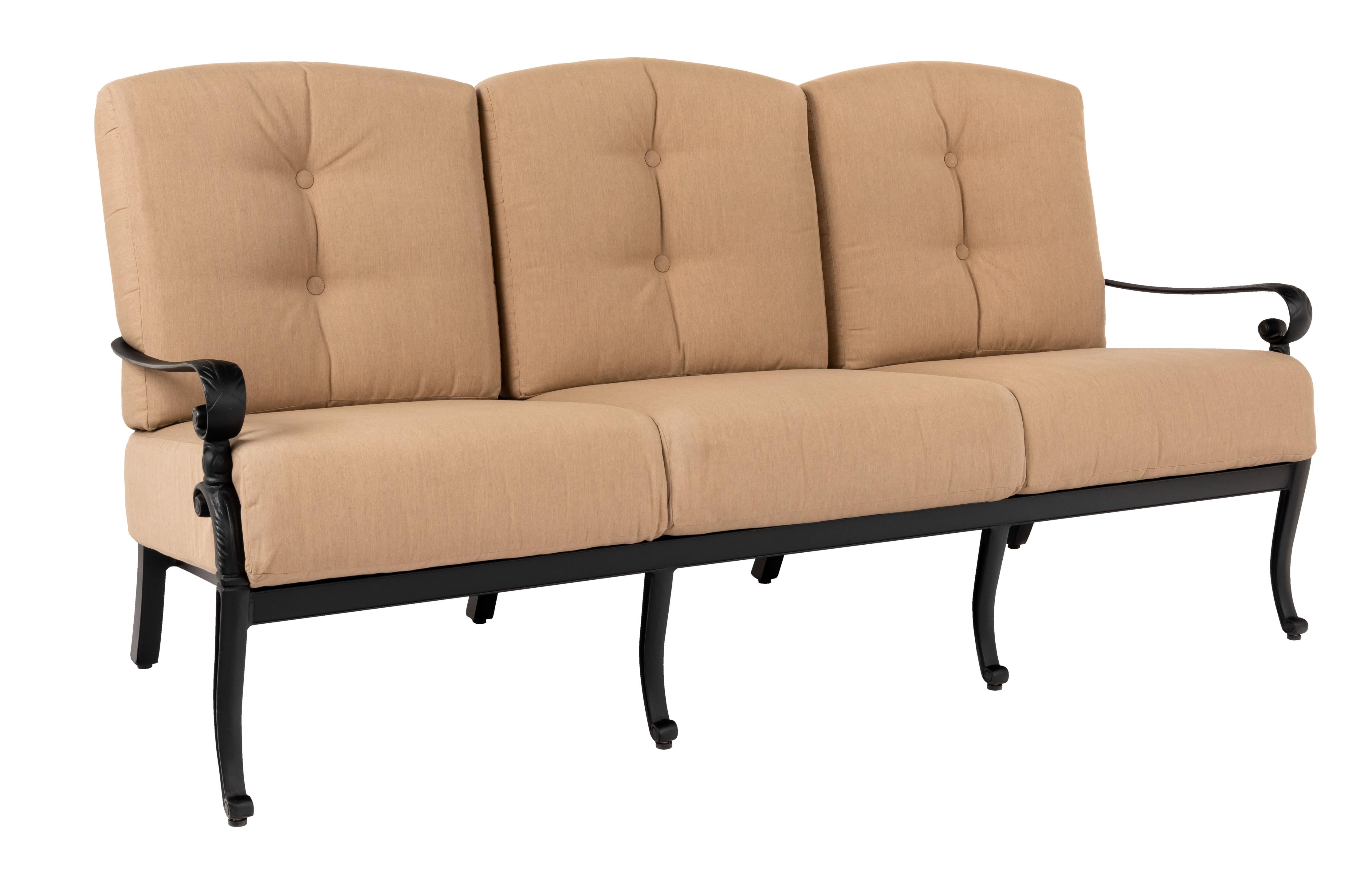 Woodard Avondale Sofa, Aged Teak, With Cusihon, Grade A Fabric, Garden Chairs, Sofa, Cushion, Avondale, Aluminum, Rectangular, 5+ Legs, Outdoor