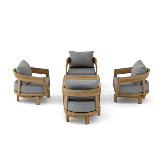 Anderson Teak Toscana 5-pc Deep Seating Swivel Set
