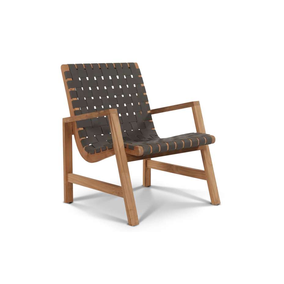 Curated Maison Axelle Teak Outdoor Woven Chat Armchair