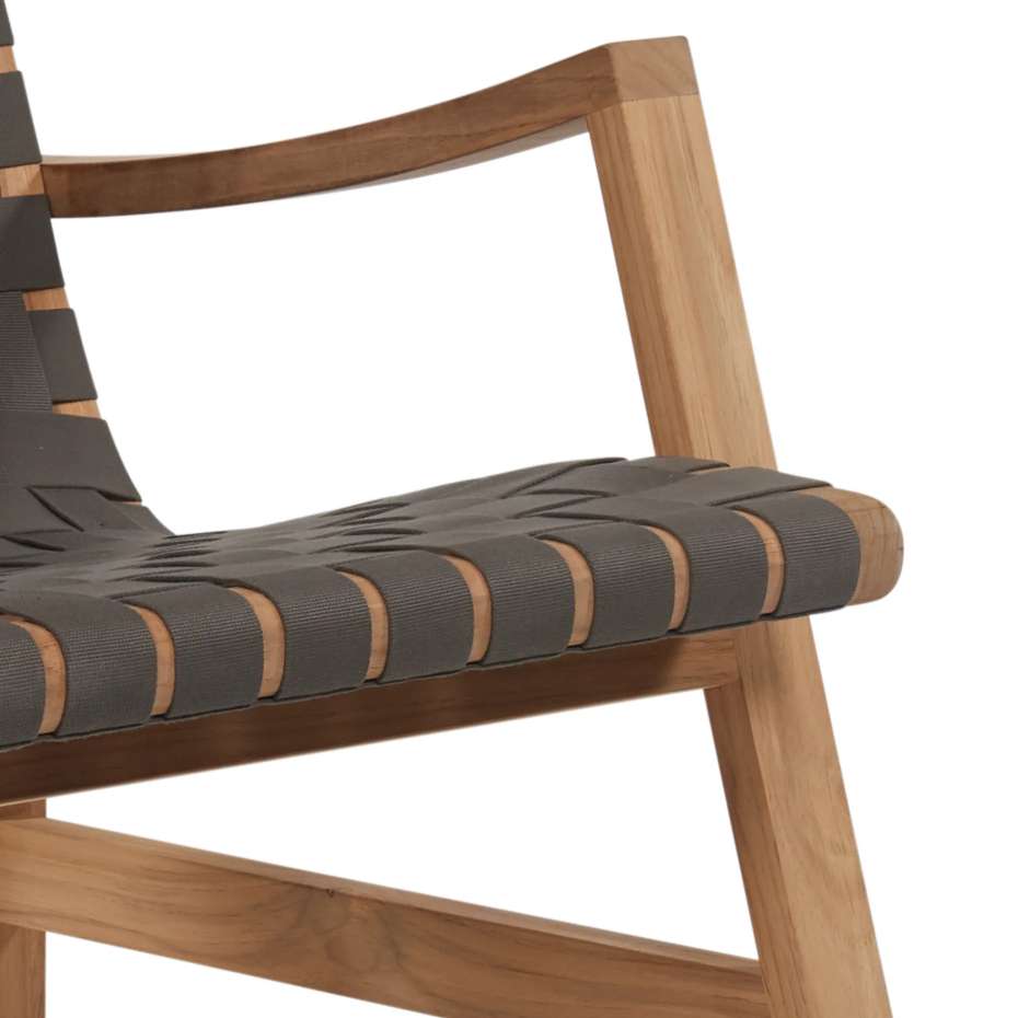 Curated Maison Axelle Teak Outdoor Woven Chat Armchair