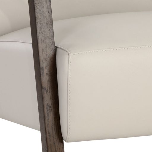 Sunpan Neymar Lounge Chair - Linea Light Grey Leather