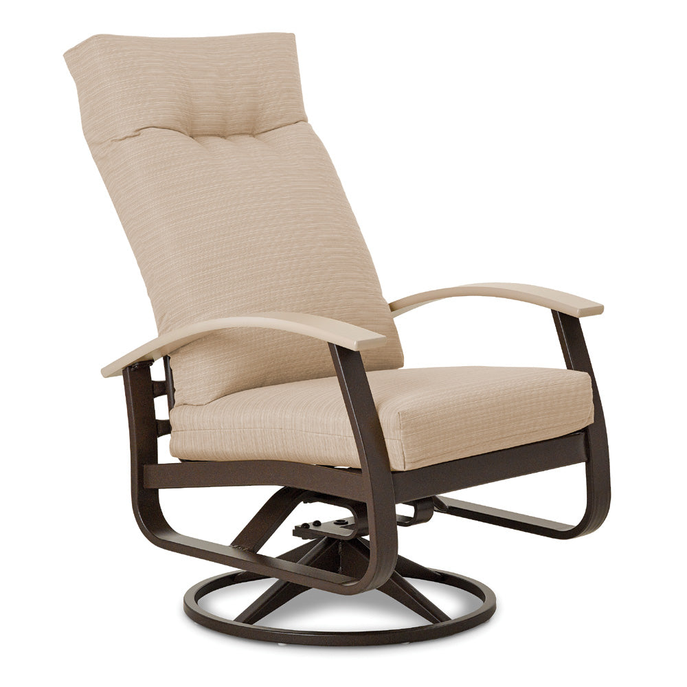 Telescope Casual Belle Isle Cushion Supreme Height Swivel Rocker, White, Snow, Grade A - Red, Swivel Chairs, Cushion, Belle Isle, Aluminum, Pedestal, Outdoor