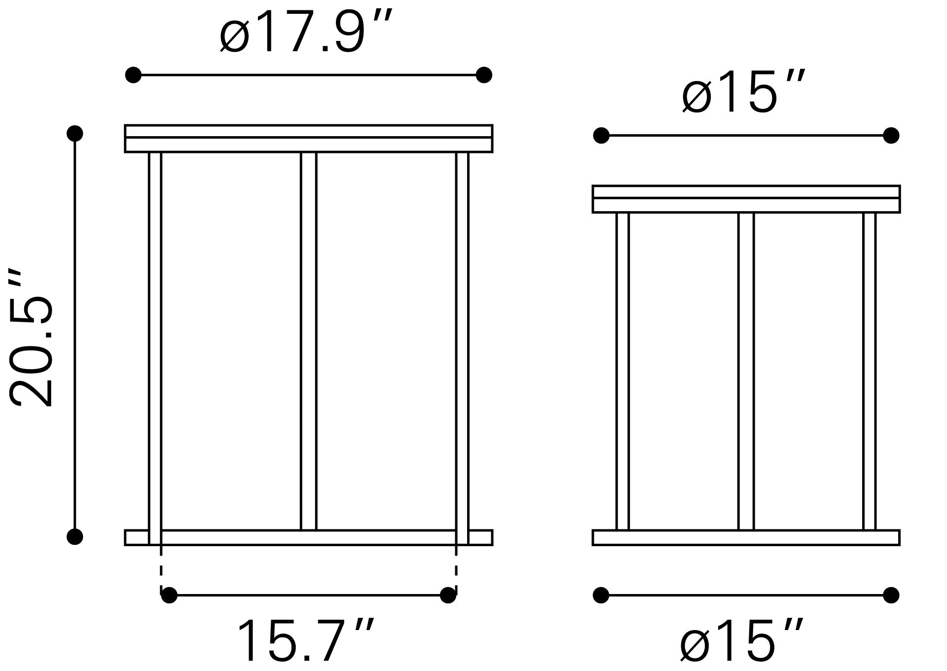 Zuo Modern Bari Nesting Table Set Natural