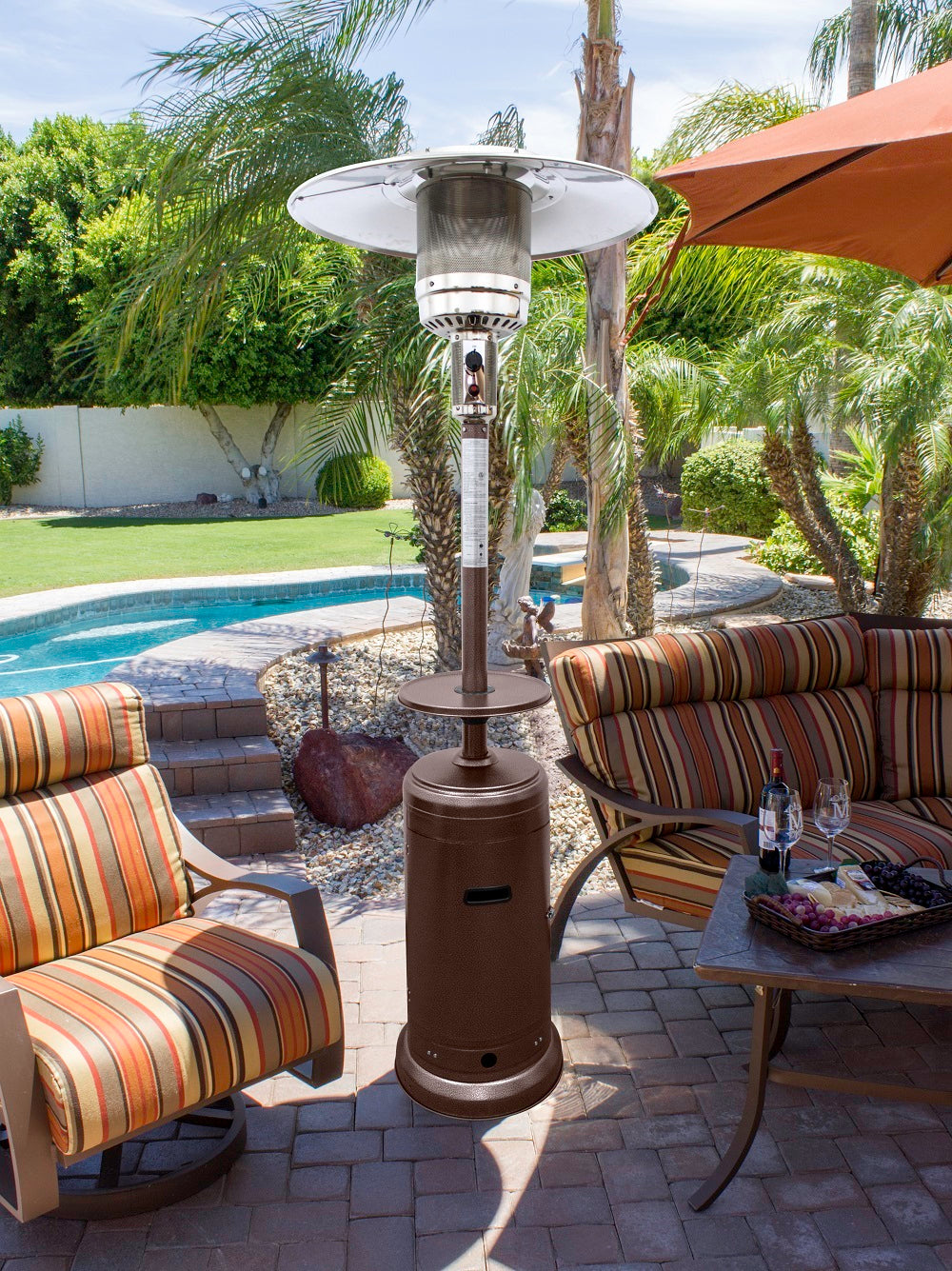 AZ Patio Heaters Outdoor Patio Heater in Hammered Silver / Bronze