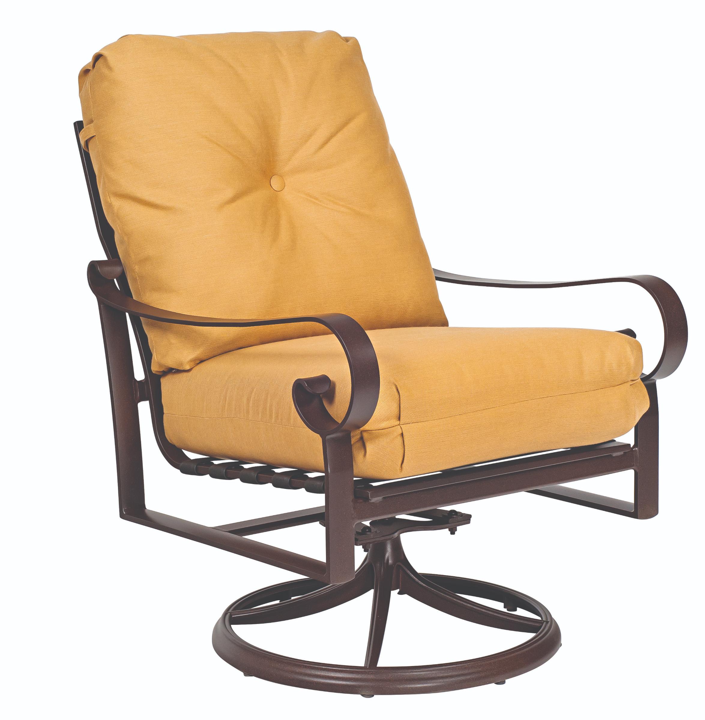 Woodard Belden Cushion Swivel Rocking Lounge Chair, Aged Teak, With Cushion, Grade A Fabric, Garden Chairs, Lounge Chairs, Cushion, Belden, Aluminum, Fabric, Curved, 4 Legs, Outdoor