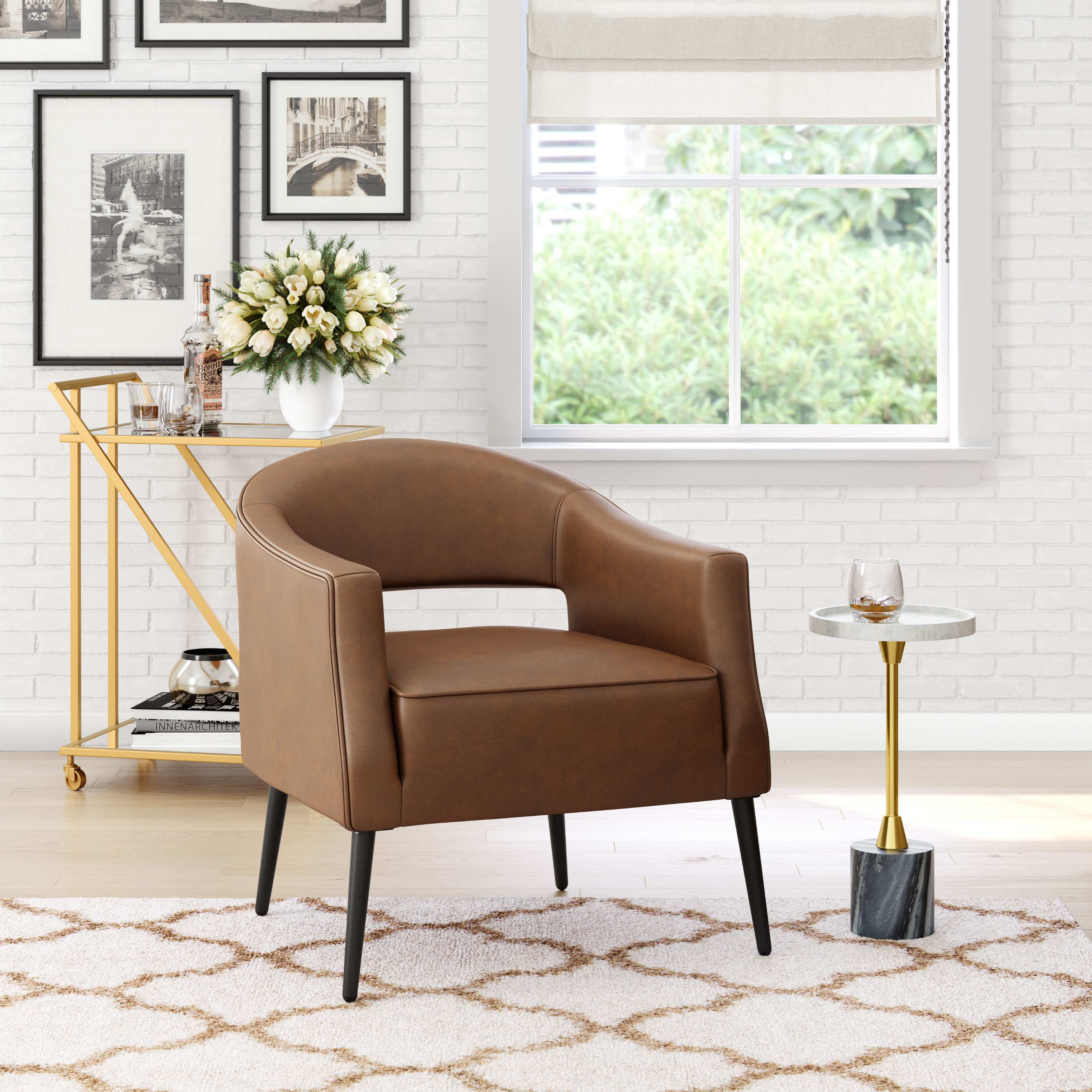 Zuo Modern Berkeley Accent Chair Vintage in Brown/Gray