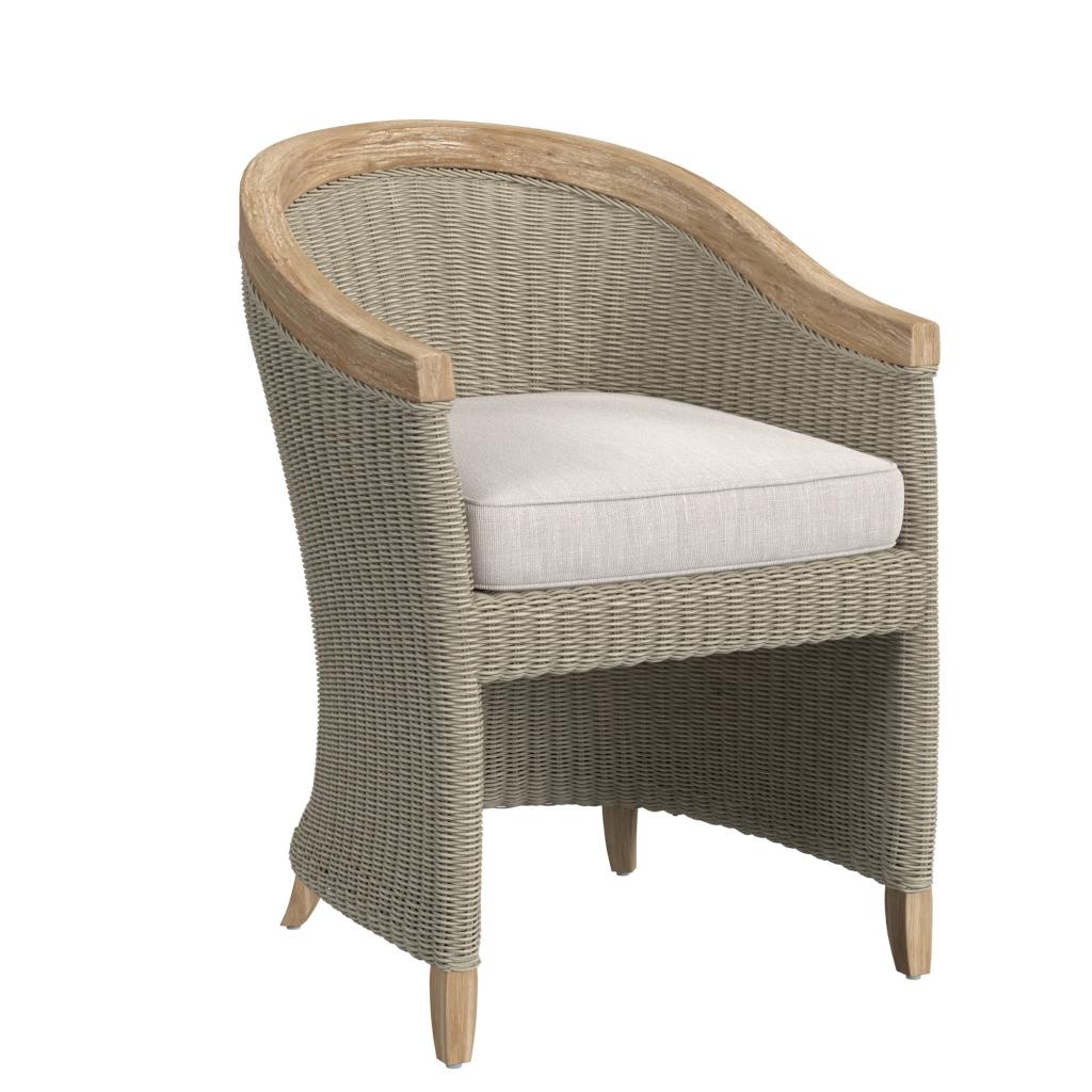 Sunset West Cambria Dining Chair in Canvas Canvas with Self Welt