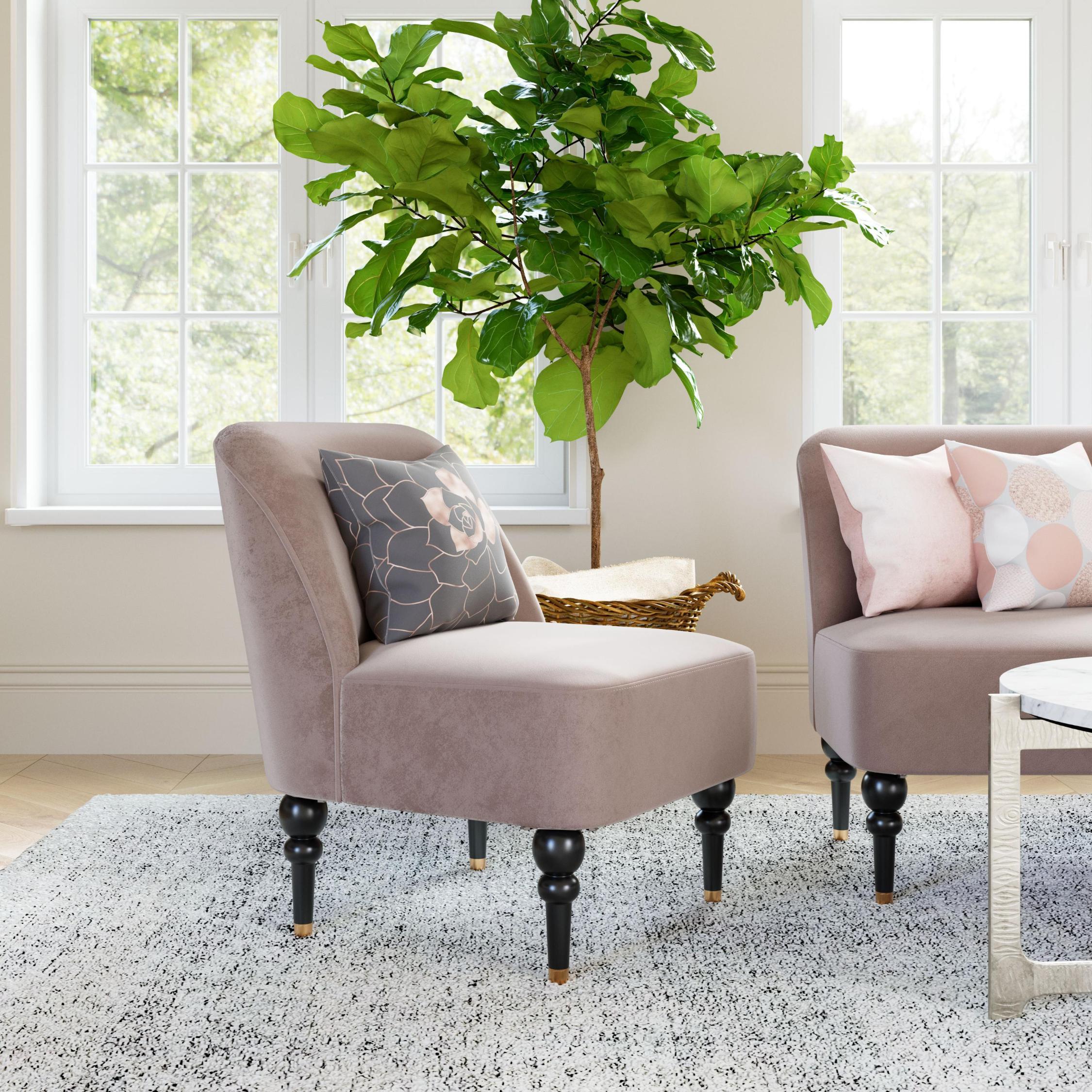 Zuo Modern Bintulu Accent Chair in Taupe, Accent Chairs, Plywood, Polyester, Rubberwood , Steel, Square, 4 Legs, Indoor
