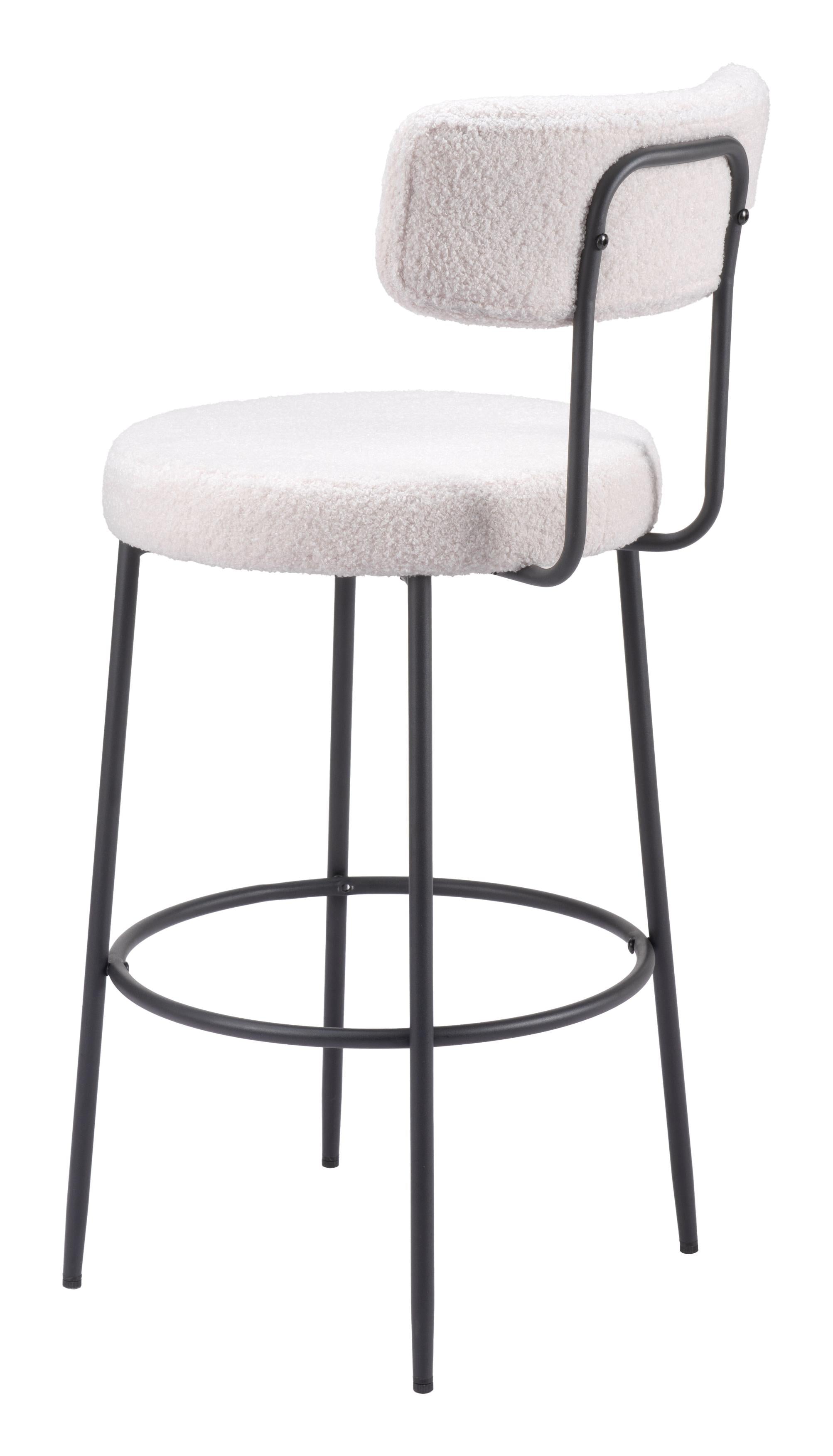 Zuo Modern Blanca Barstool in Ivory