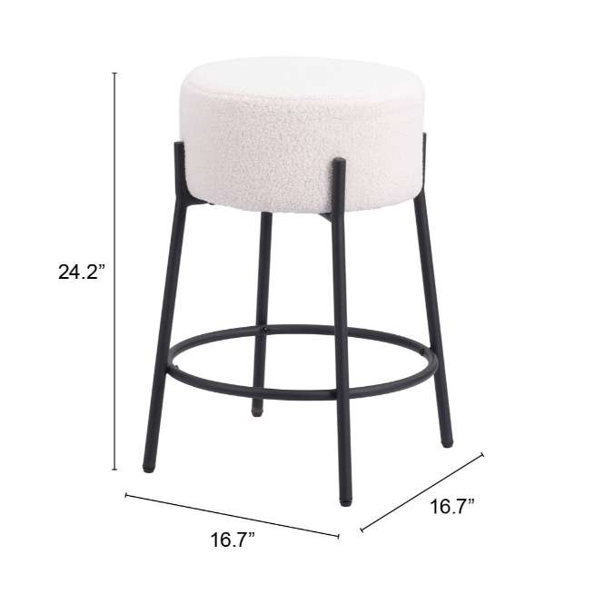 Zuo Modern Blanche Counter Stool in Ivory