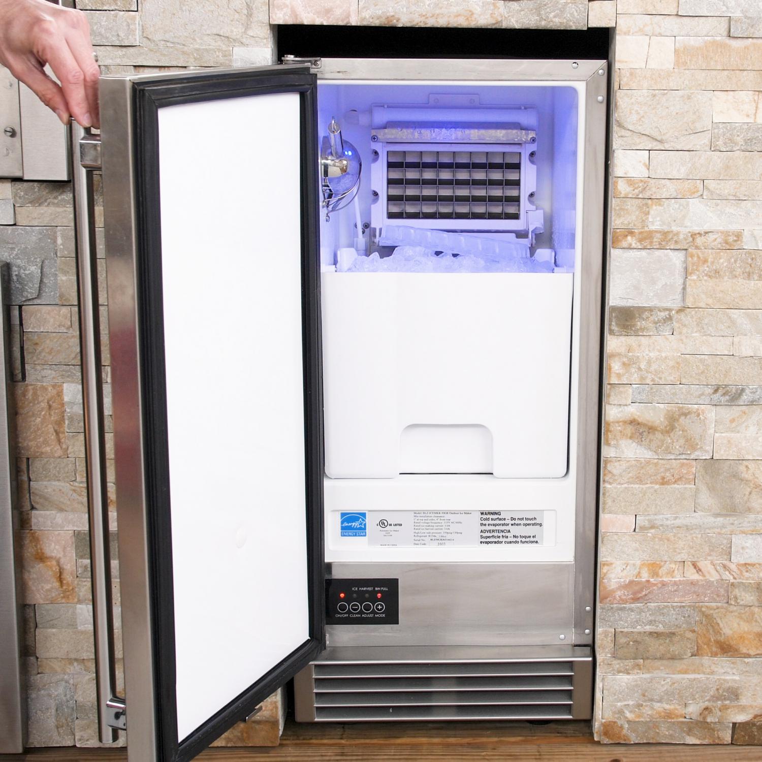Blaze Grills 50 Lb. 15-Inch Outdoor Ice Maker with Gravity Drain