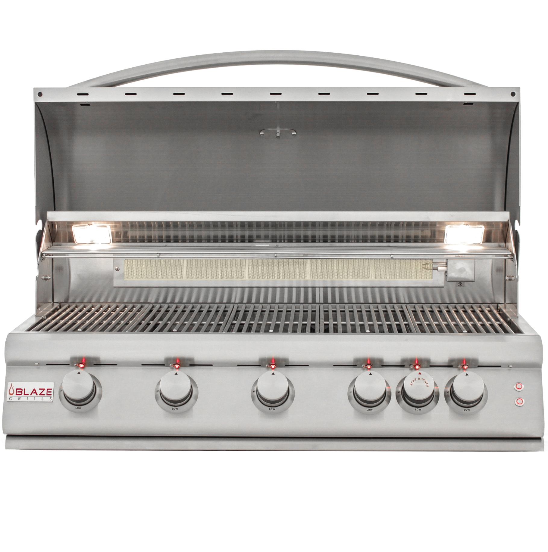 Blaze Grills 40-Inch 5-Burner LTE Gas Grill With Rear Burner And Built-in Lighting System