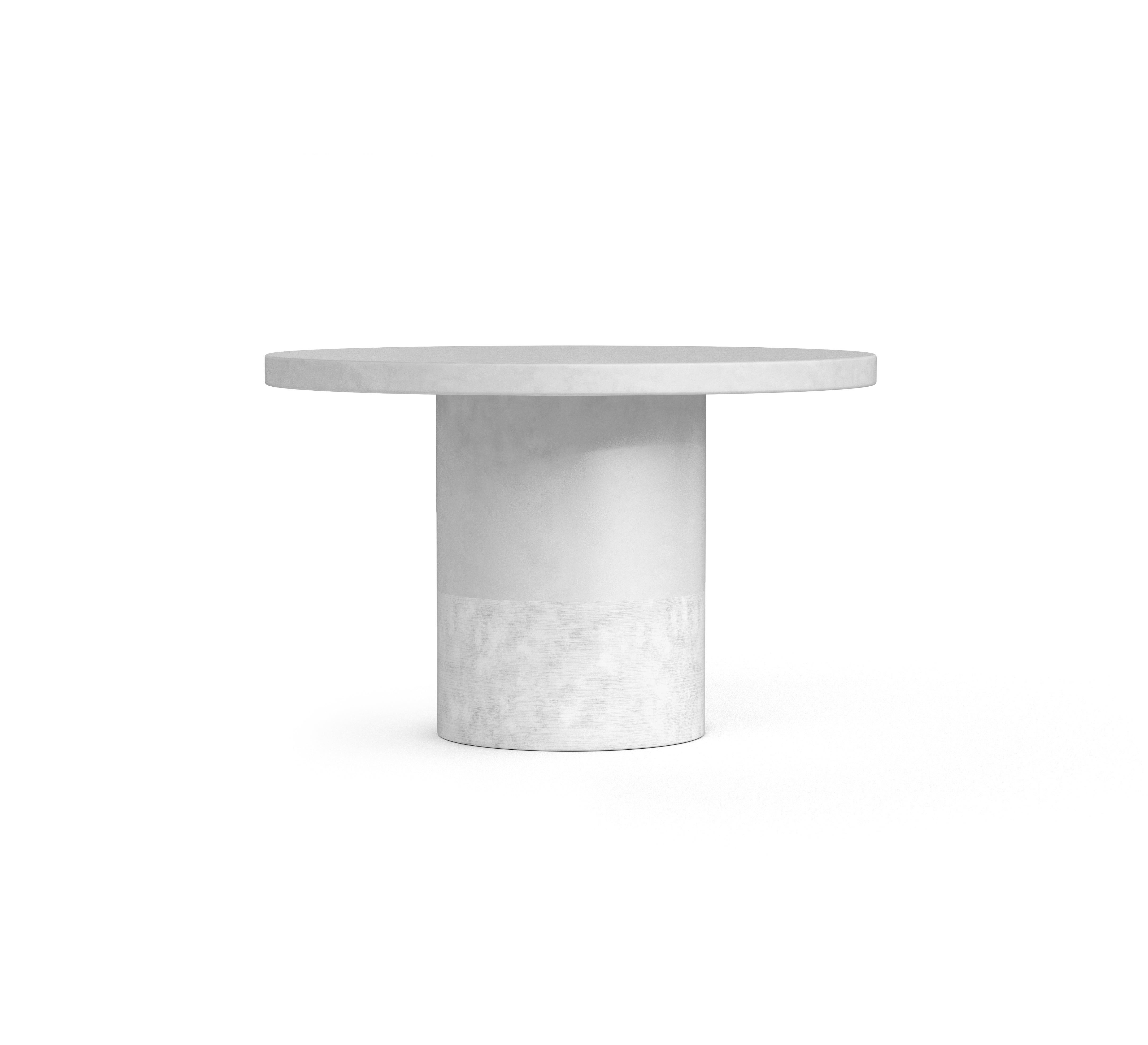 Azzurro Living Big Sur 48" Round Dining Table With White Rock Concrete Frame