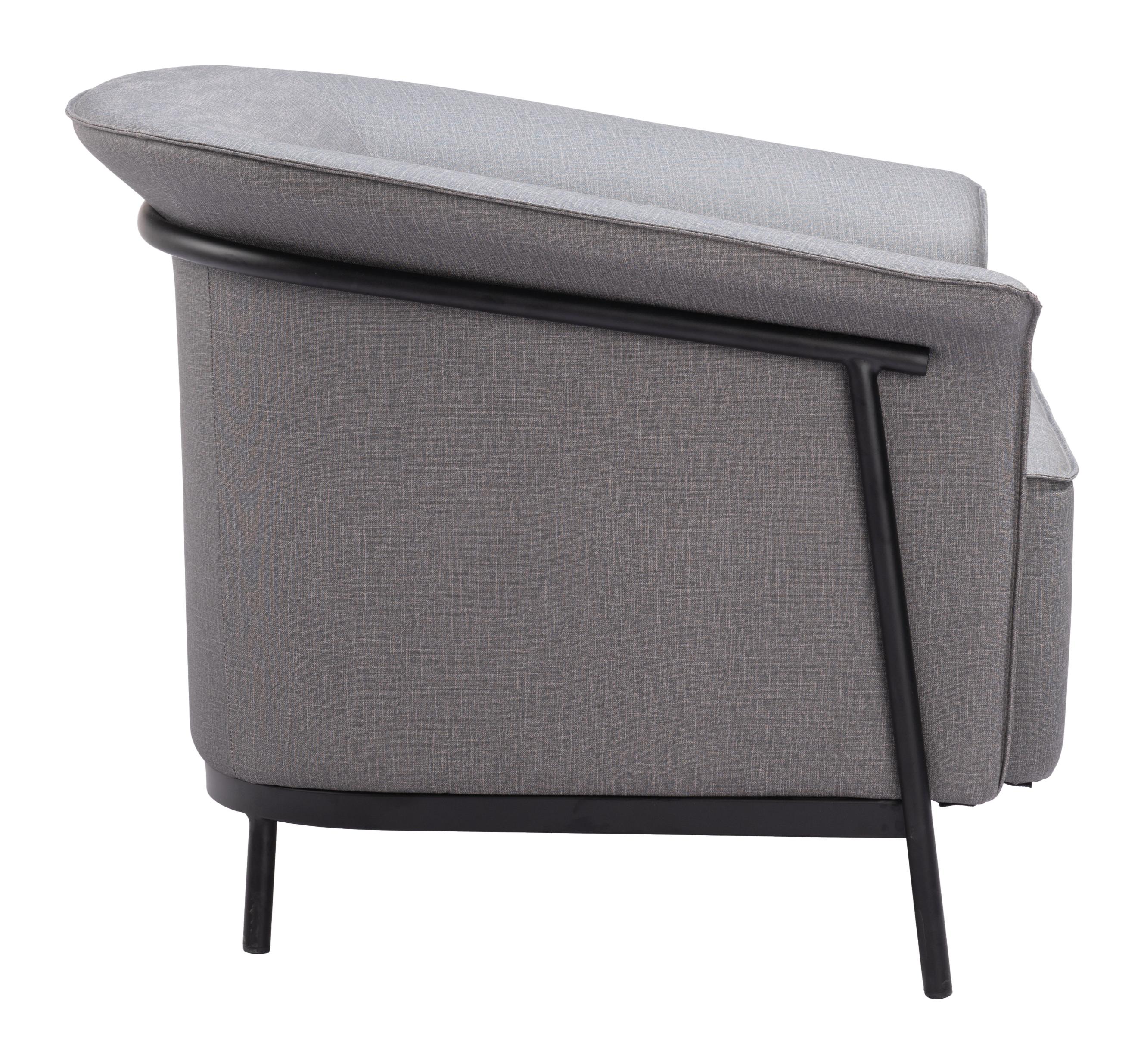 Zuo Modern Burry Accent Chair in Slate Gray/Tan
