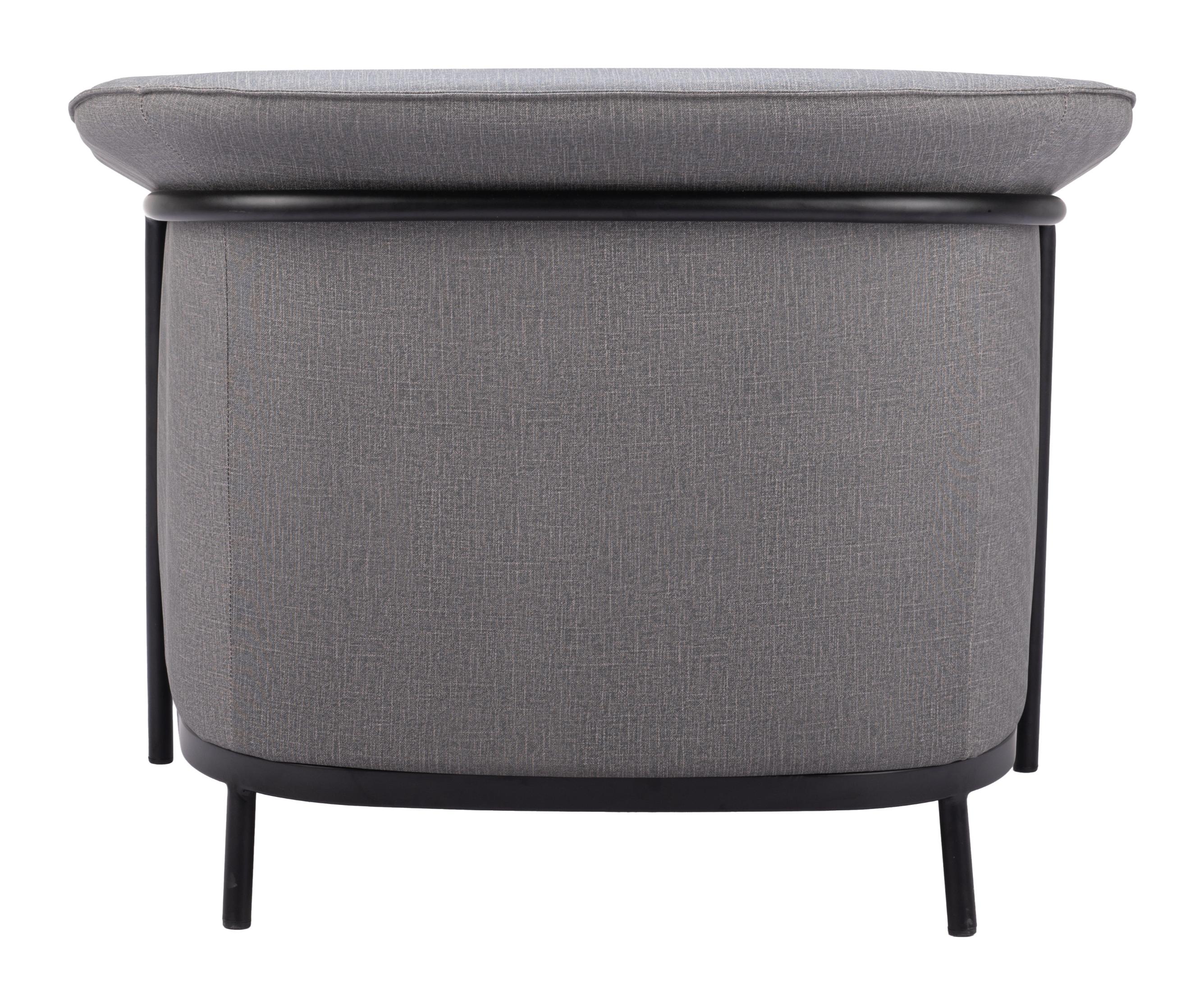 Zuo Modern Burry Accent Chair in Slate Gray/Tan