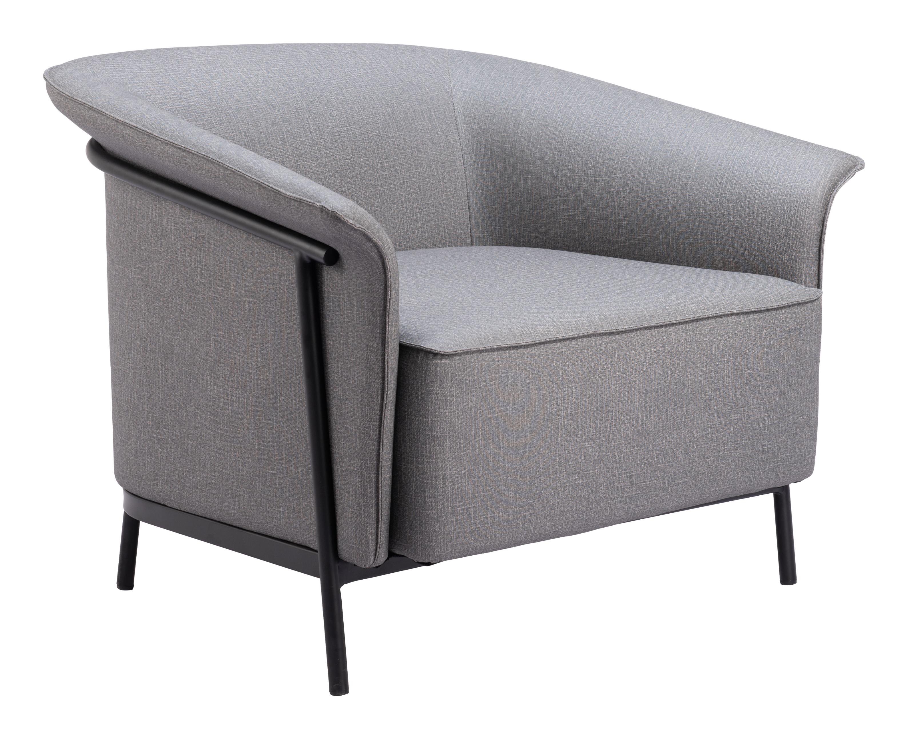 Zuo Modern Burry Accent Chair in Slate Gray/Tan
