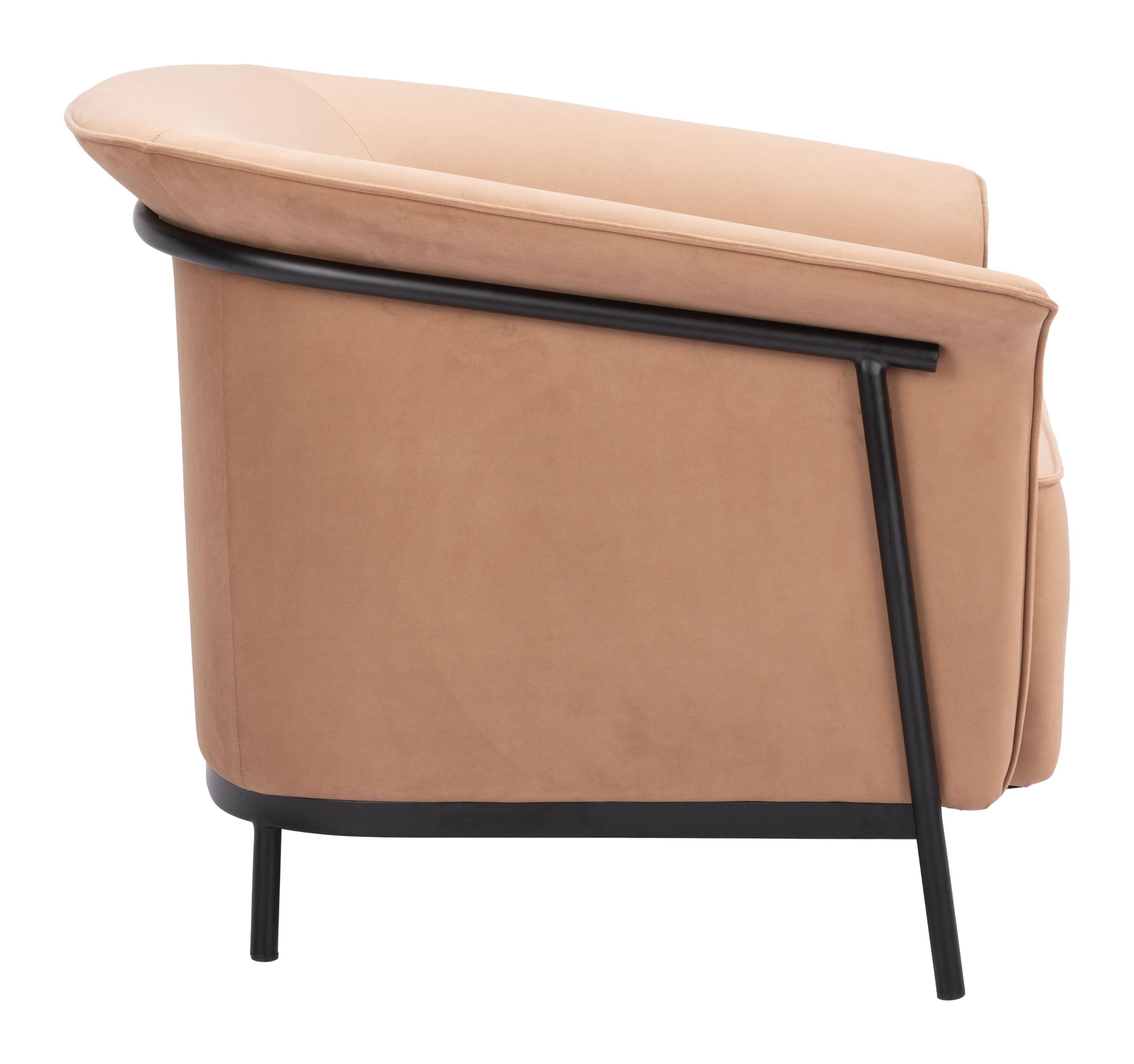Zuo Modern Burry Accent Chair in Slate Gray/Tan