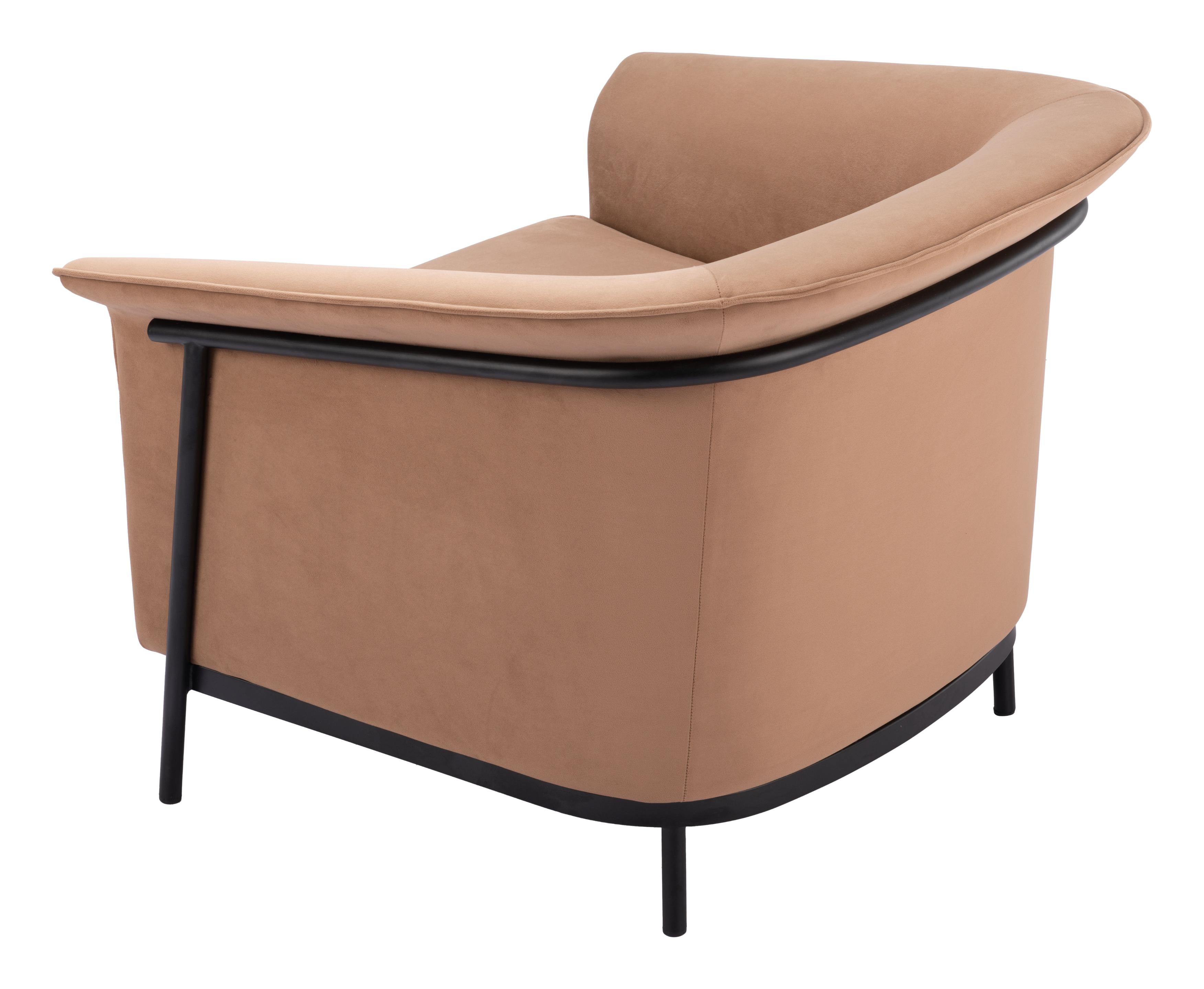 Zuo Modern Burry Accent Chair in Slate Gray/Tan