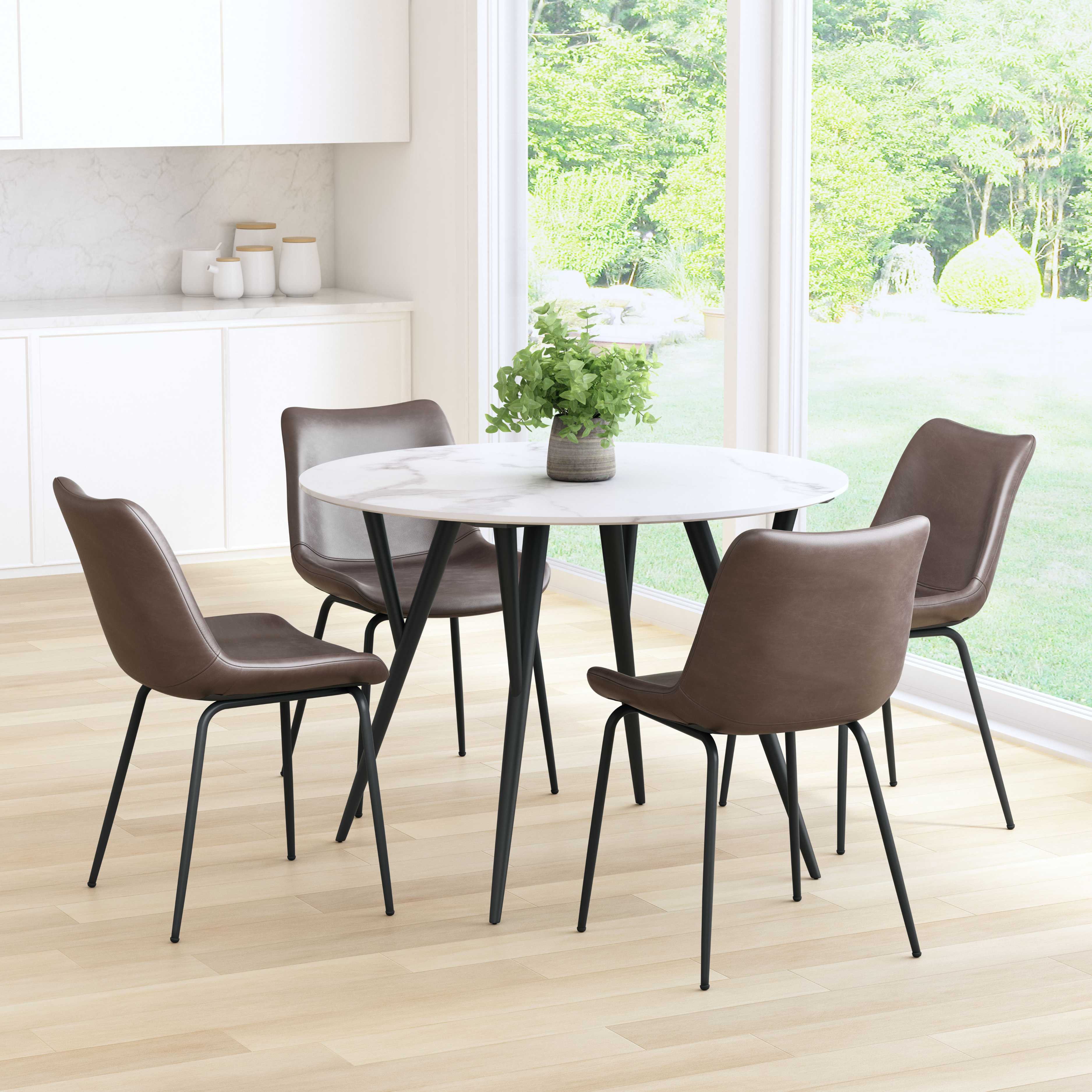 Zuo Modern Byron Dining Chair in Brown/Gray