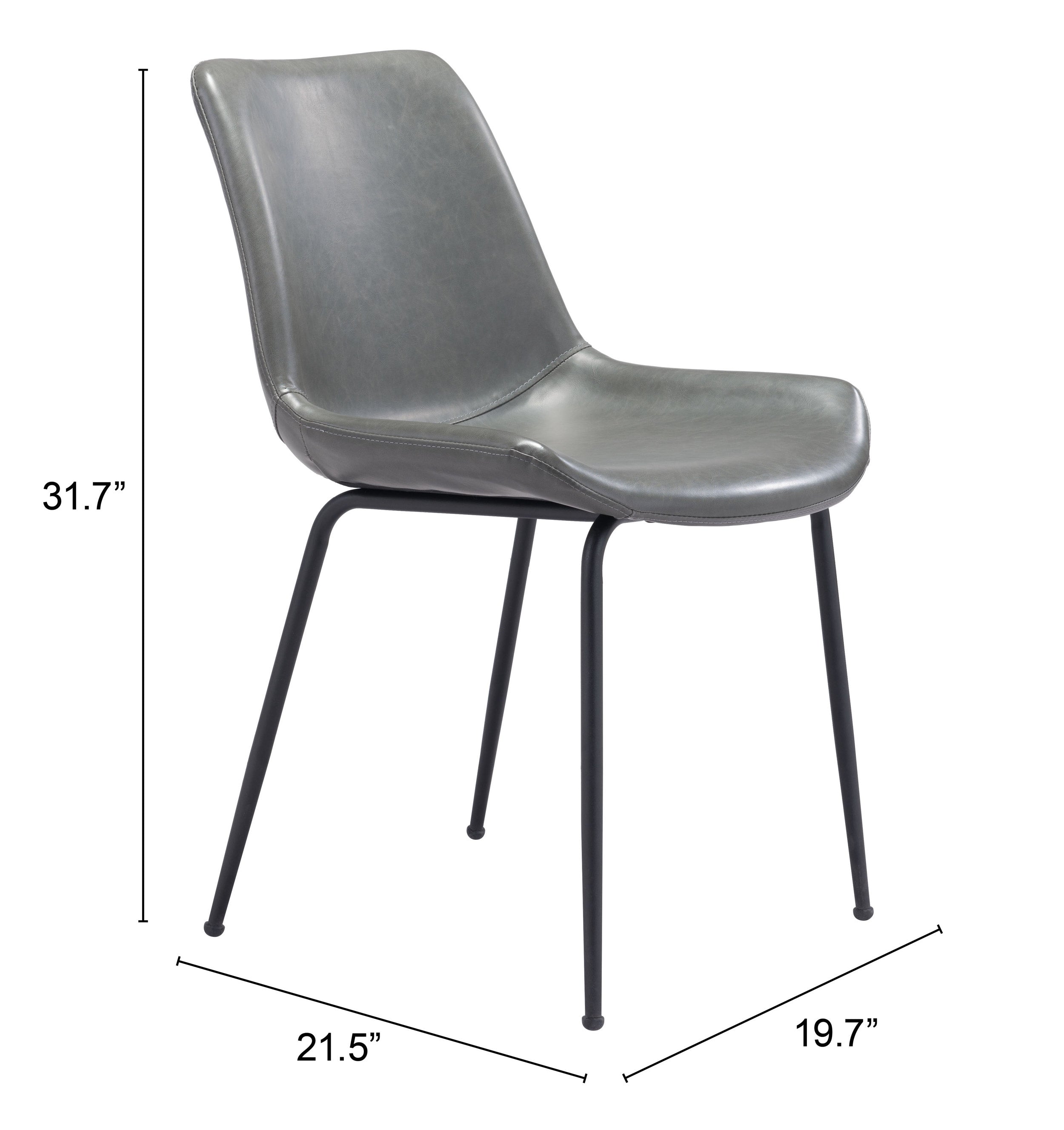 Zuo Modern Byron Dining Chair in Brown/Gray