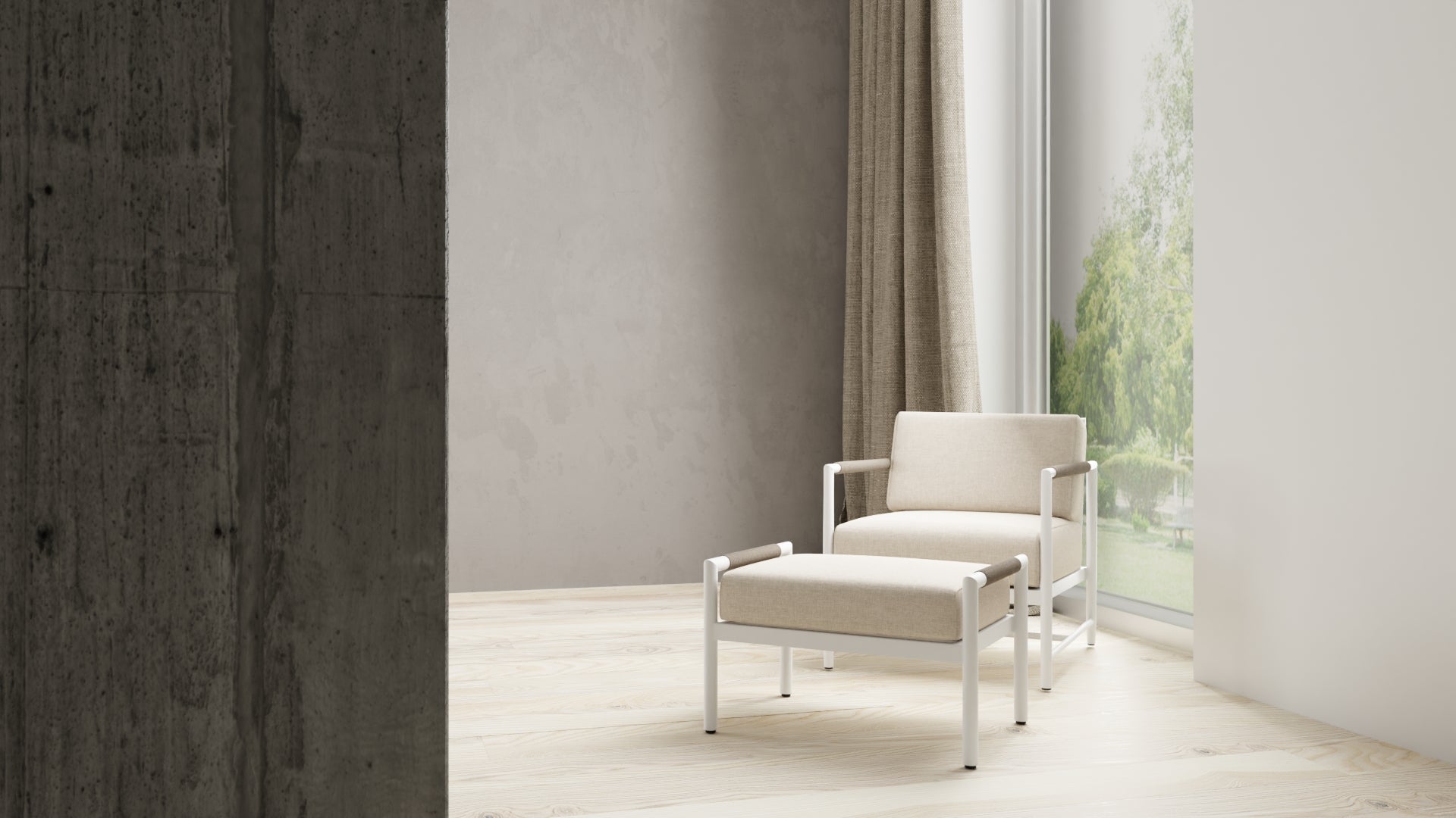Sunset West Sabbia Club Chair with Echo Ash Cushion
