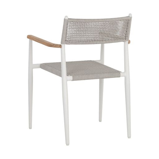 Sunpan Kona Stackable Dining Armchair Dark Grey / White - Set of Two