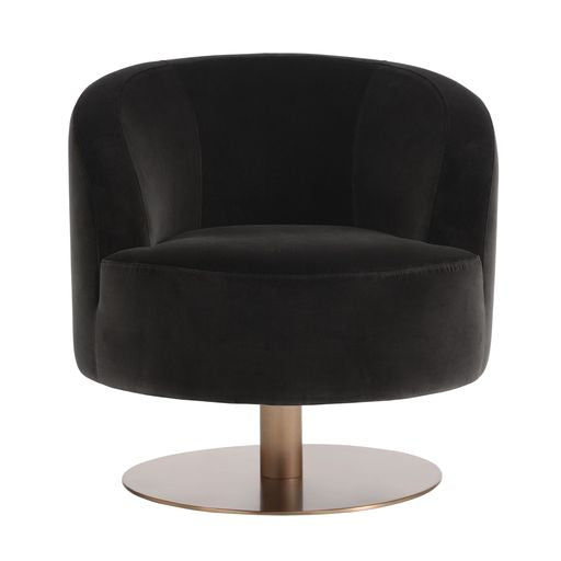 Sunpan Peggy Swivel Lounge Chair Giotto Cabernet / Giotto Shale Grey