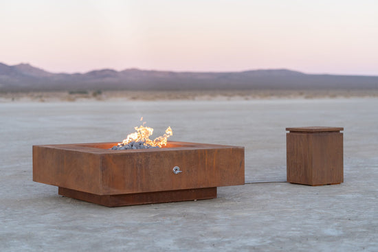 The Outdoor Plus Square Cabo Fire Pit - Stainless Steel