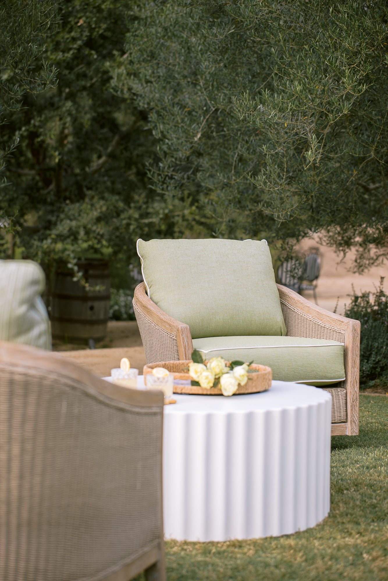 Sunset West Cambria Club Chair in Canvas Canvas with Self Welt