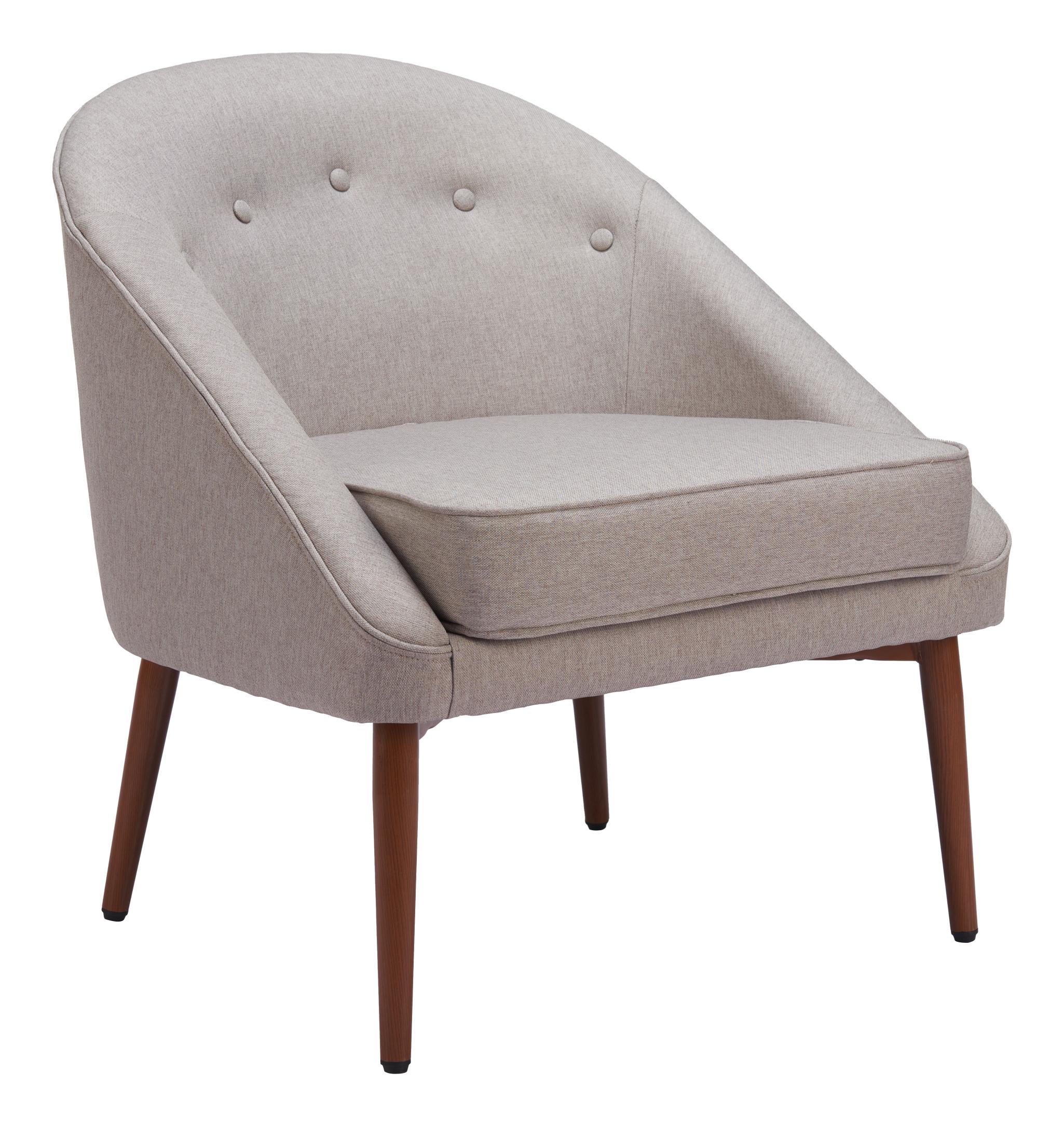 Zuo Modern Carter Accent Chair in Gray