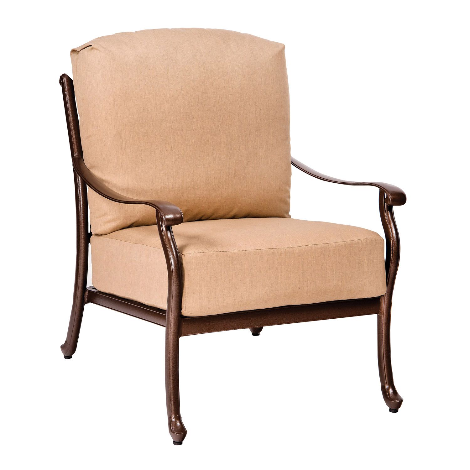 Woodard Casa Lounge Chair, Aged Teak, With Cushion, Grade A Fabric, Garden Chairs, Lounge Chairs, Cushion, Casa, Wood, Curved, 4 Legs, Outdoor