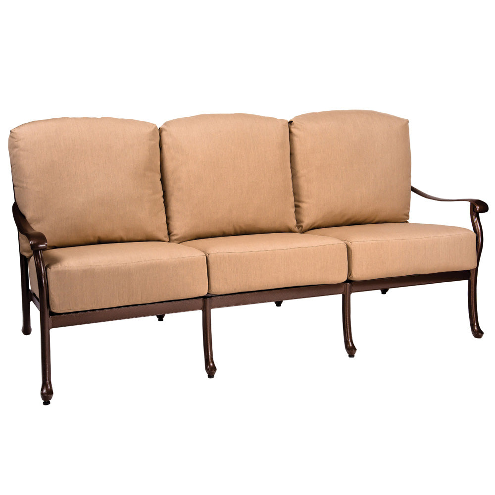 Woodard Casa Sofa, Aged Teak, No Cushion, Grade A Fabric, Sofas and Loveseats, Aluminum, Rectangular, 5+ Legs, Outdoor
