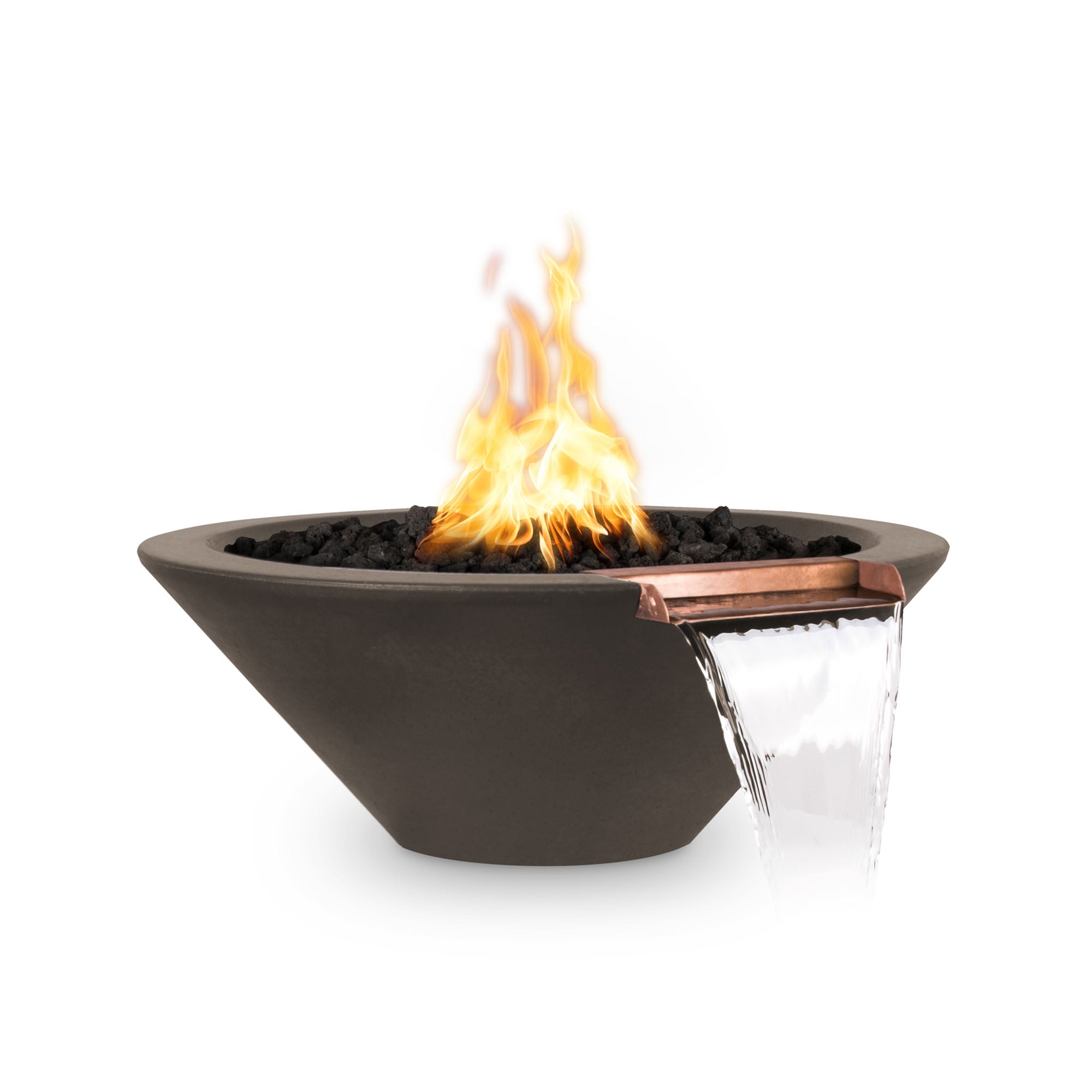 The Outdoor Plus Cazo GFRC Fire & Water Bowl, Liquid Propane, 24", Java, Cazo, GFRC, Outdoor