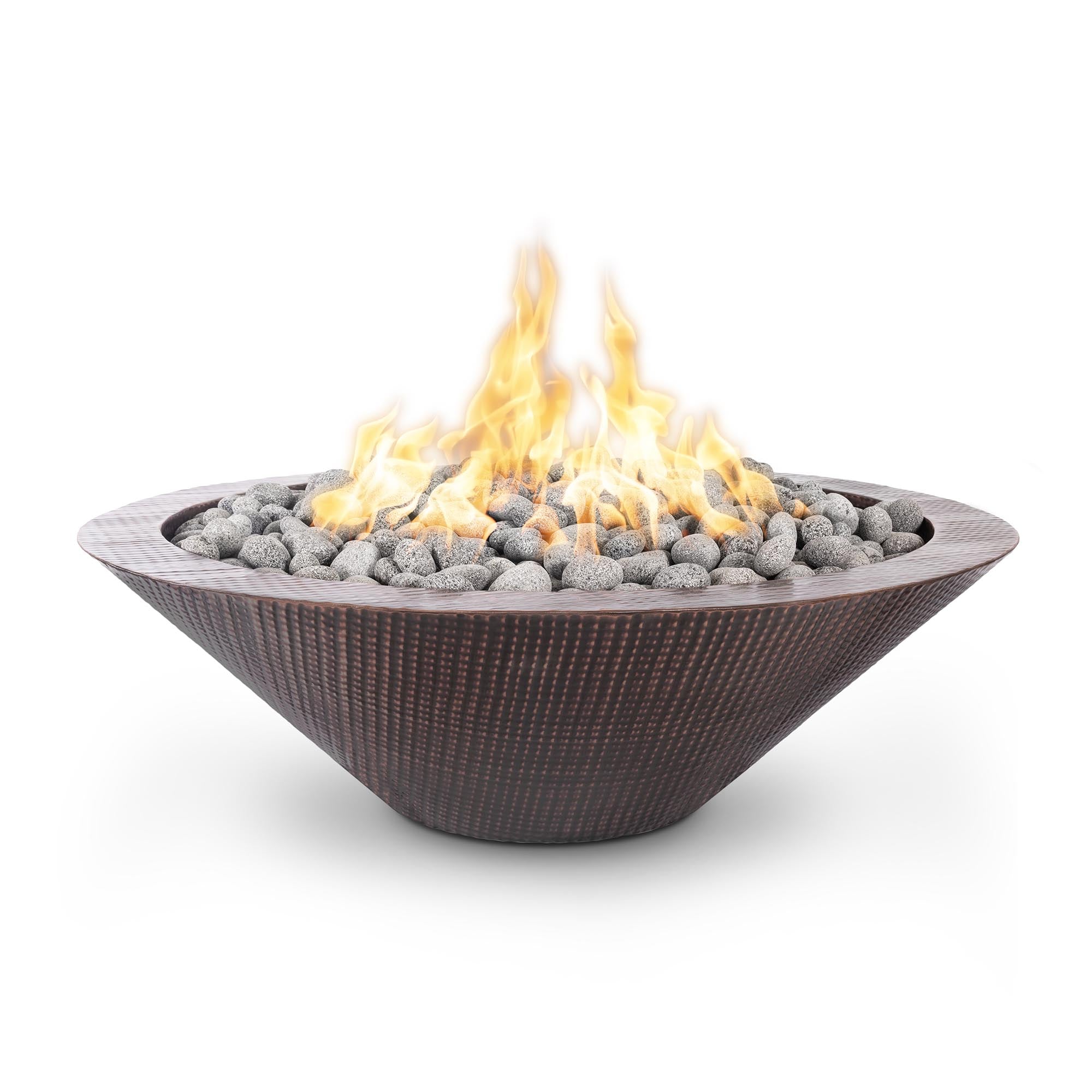 The Outdoor Plus Cazo 48" Copper Narrow Ledge Fire Pit - Match Lit