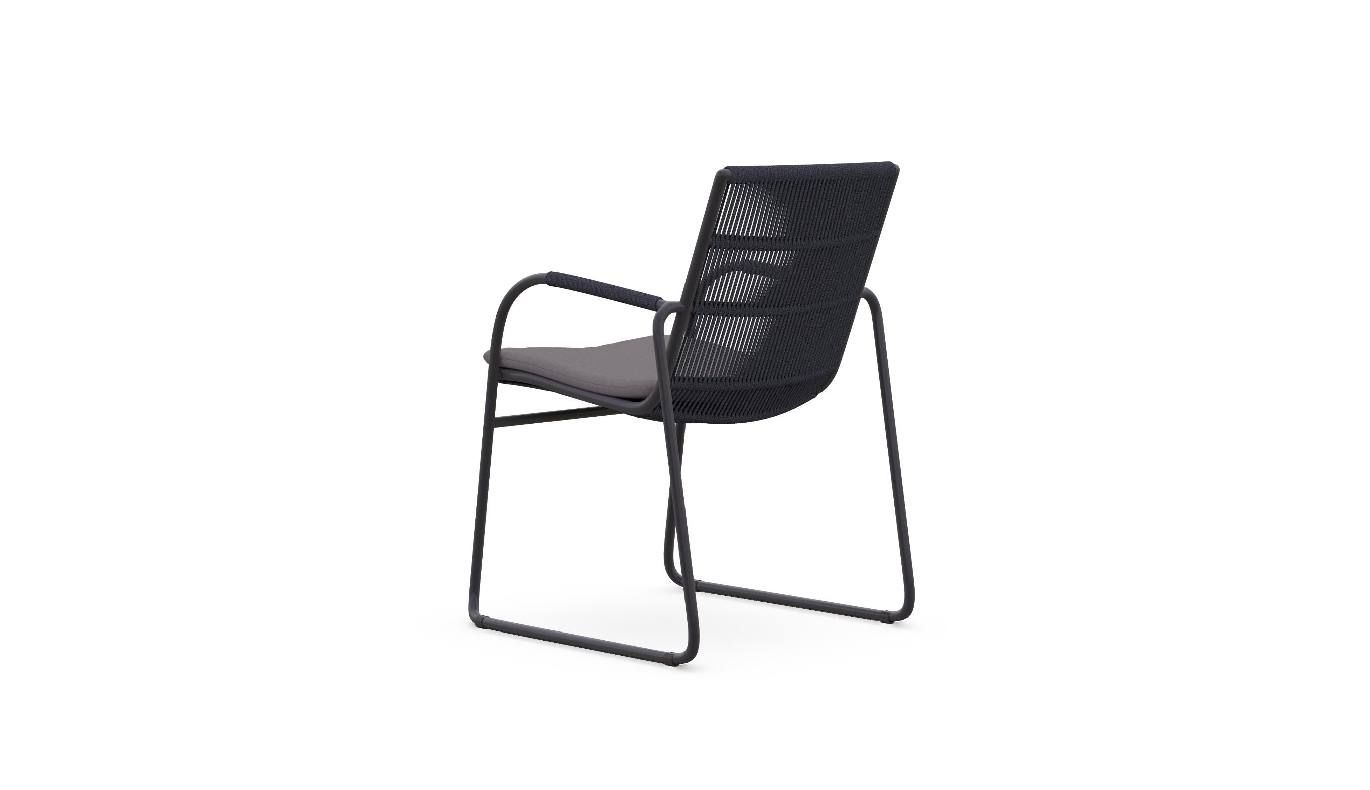 Azzurro Living Cebu Stackable Dining Chair With Graphite Cushion (Qty 4)