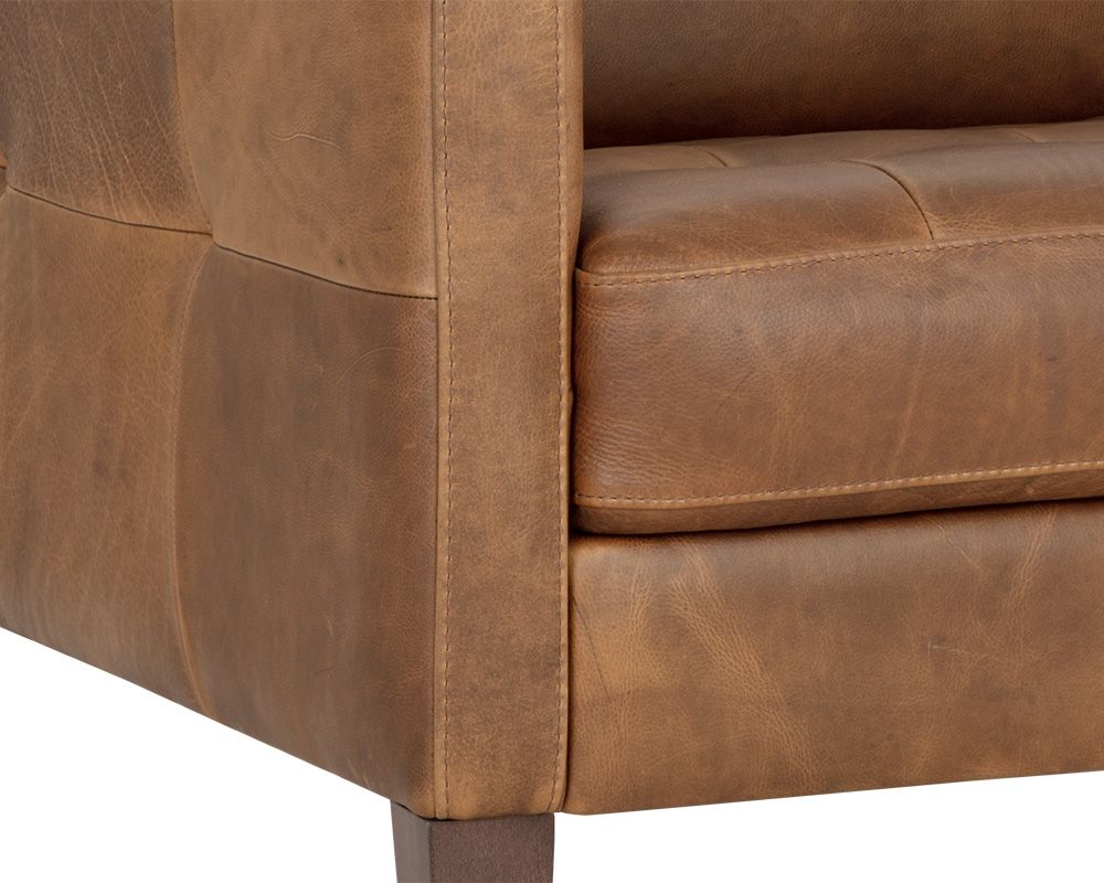 Sunpan Karmelo Armchair Cognac/Vintage Charcoal Leather