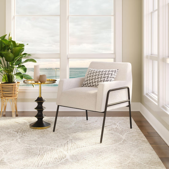 Zuo Modern Charleston Accent Chair in Cream/Gray