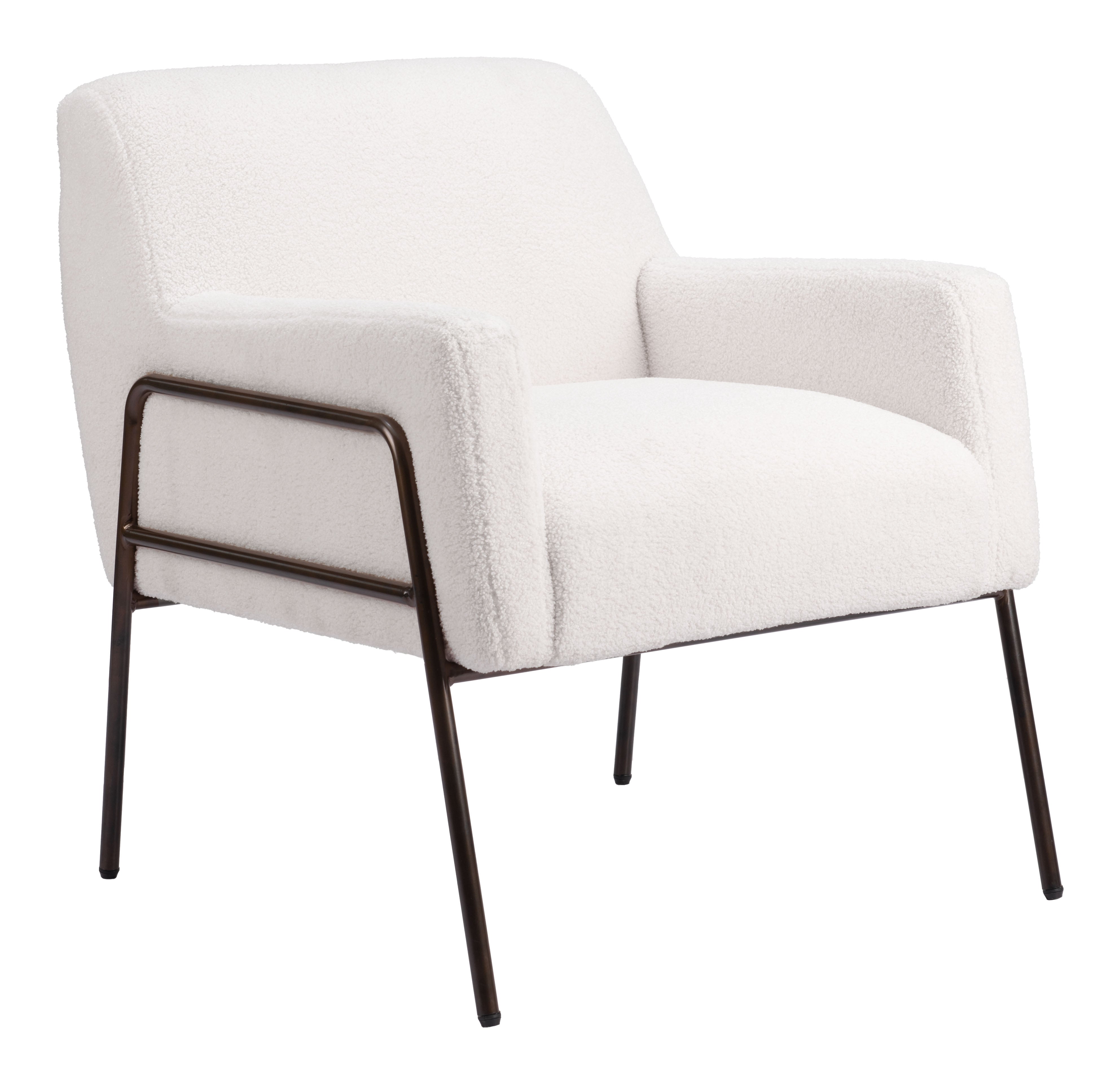 Zuo Modern Charleston Accent Chair in Cream/Gray